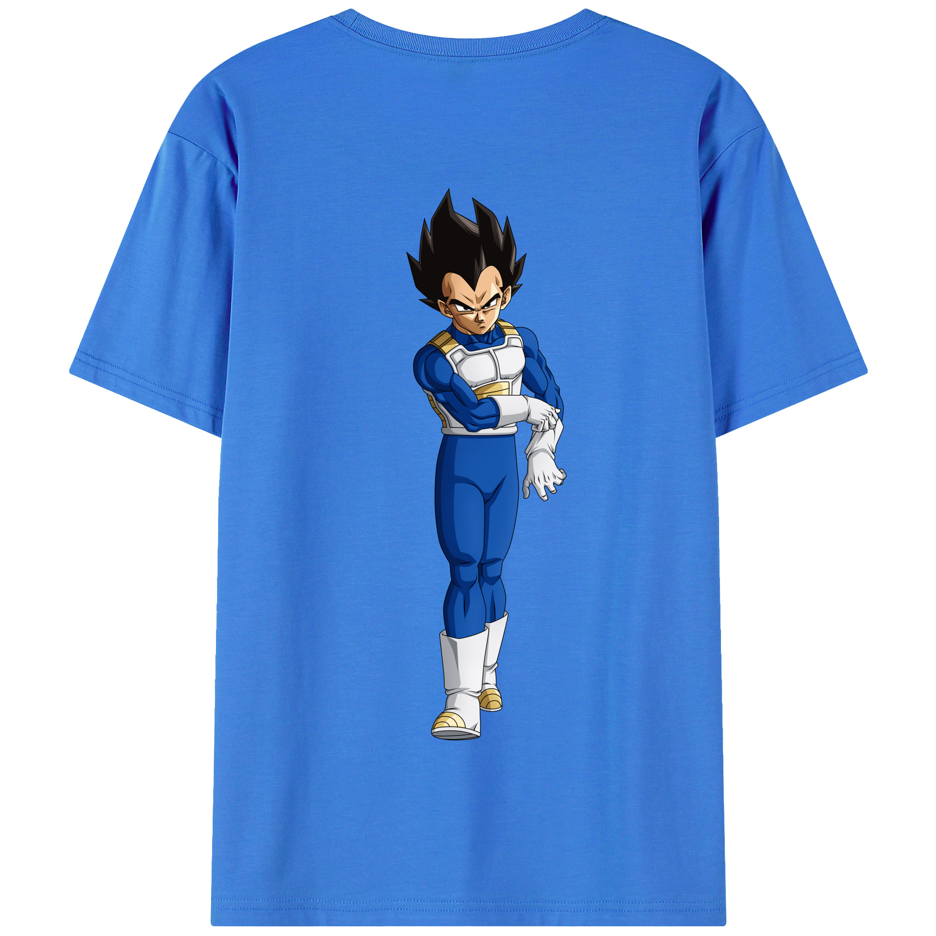 （画像用） ドラゴンボール ベジータ四世（Bejīta Yonsei）DRAGON BALL Vegeta IV 綿100％半袖Tシャツ（背面プリント）