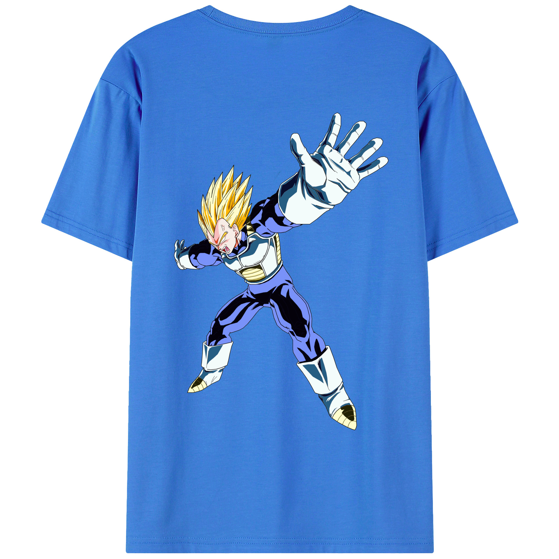 （画像用） ドラゴンボール ベジータ四世（Bejīta Yonsei）DRAGON BALL Vegeta IV 綿100％半袖Tシャツ（背面プリント）