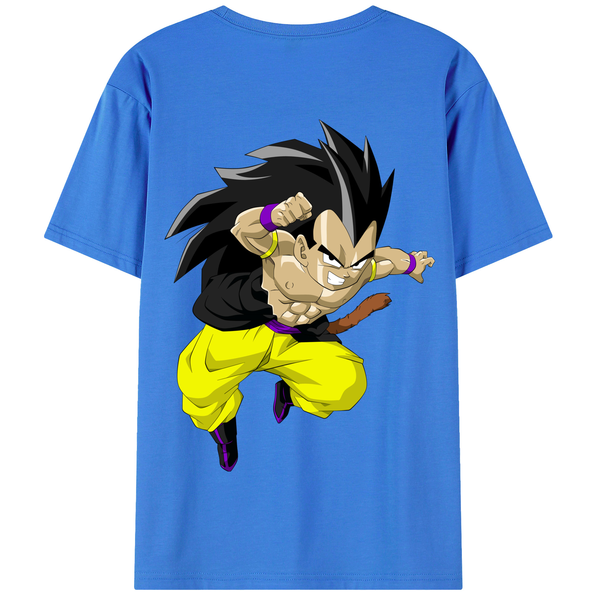 （画像用） ドラゴンボール ベジータ四世（Bejīta Yonsei）DRAGON BALL Vegeta IV 綿100％半袖Tシャツ（背面プリント）
