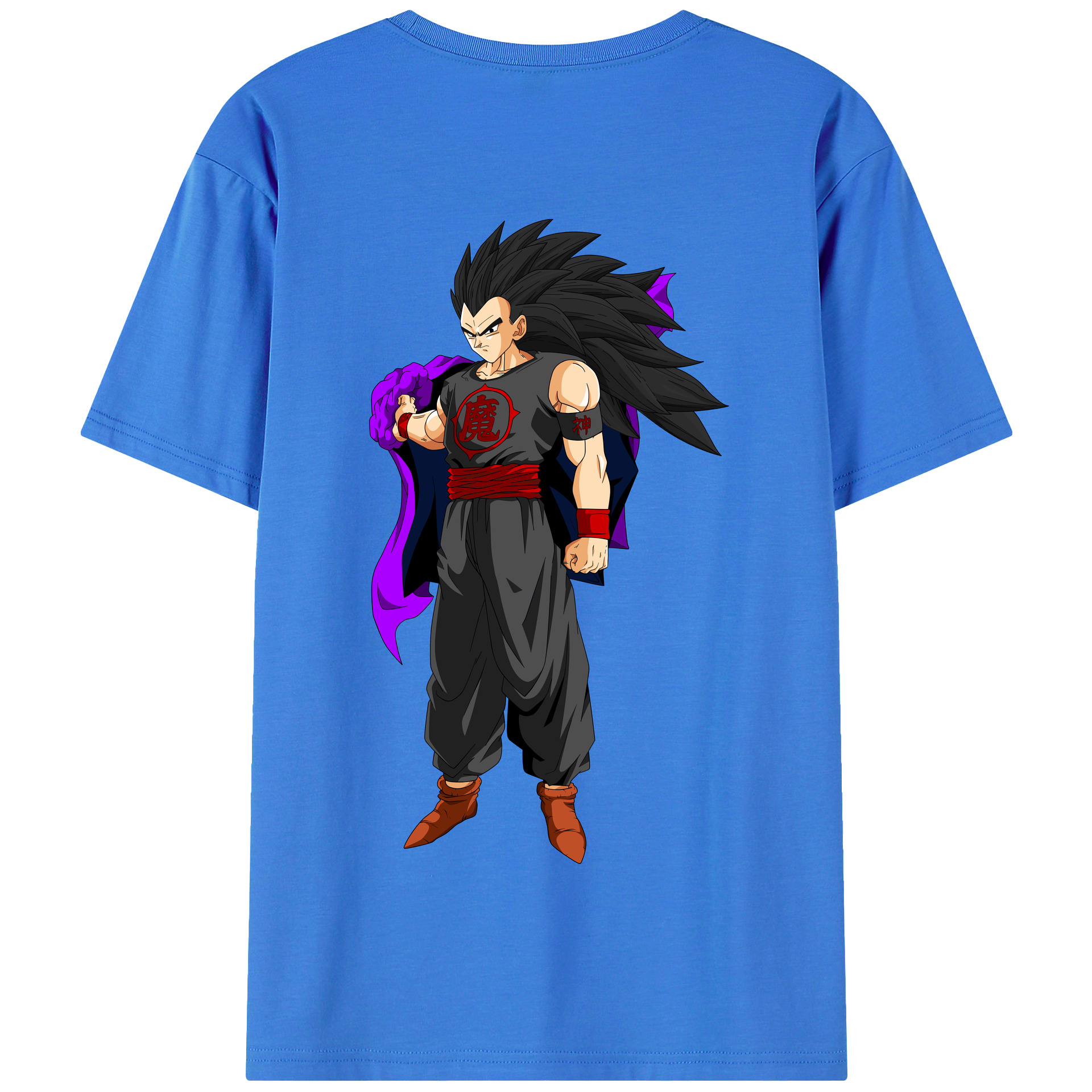 （画像用） ドラゴンボール ベジータ四世（Bejīta Yonsei）DRAGON BALL Vegeta IV 綿100％半袖Tシャツ（背面プリント）