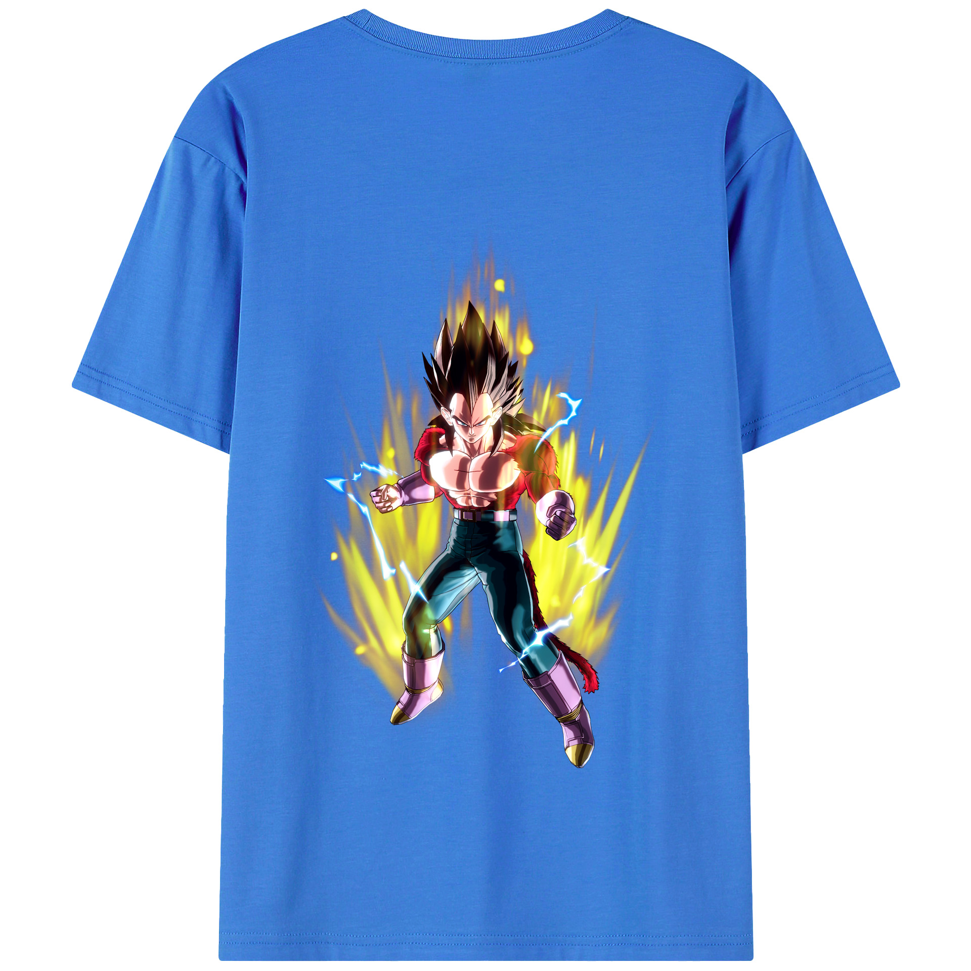 （画像用） ドラゴンボール ベジータ四世（Bejīta Yonsei）DRAGON BALL Vegeta IV 綿100％半袖Tシャツ（背面プリント）