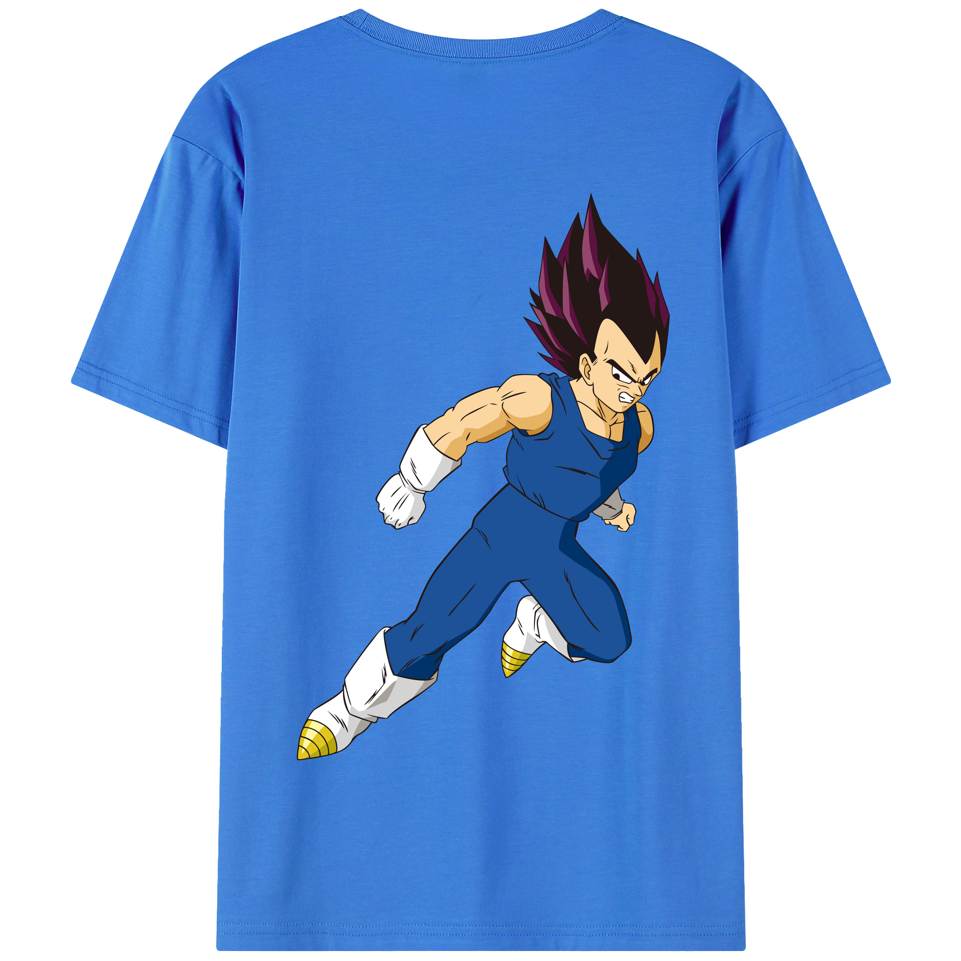 （画像用） ドラゴンボール ベジータ四世（Bejīta Yonsei）DRAGON BALL Vegeta IV 綿100％半袖Tシャツ（背面プリント）