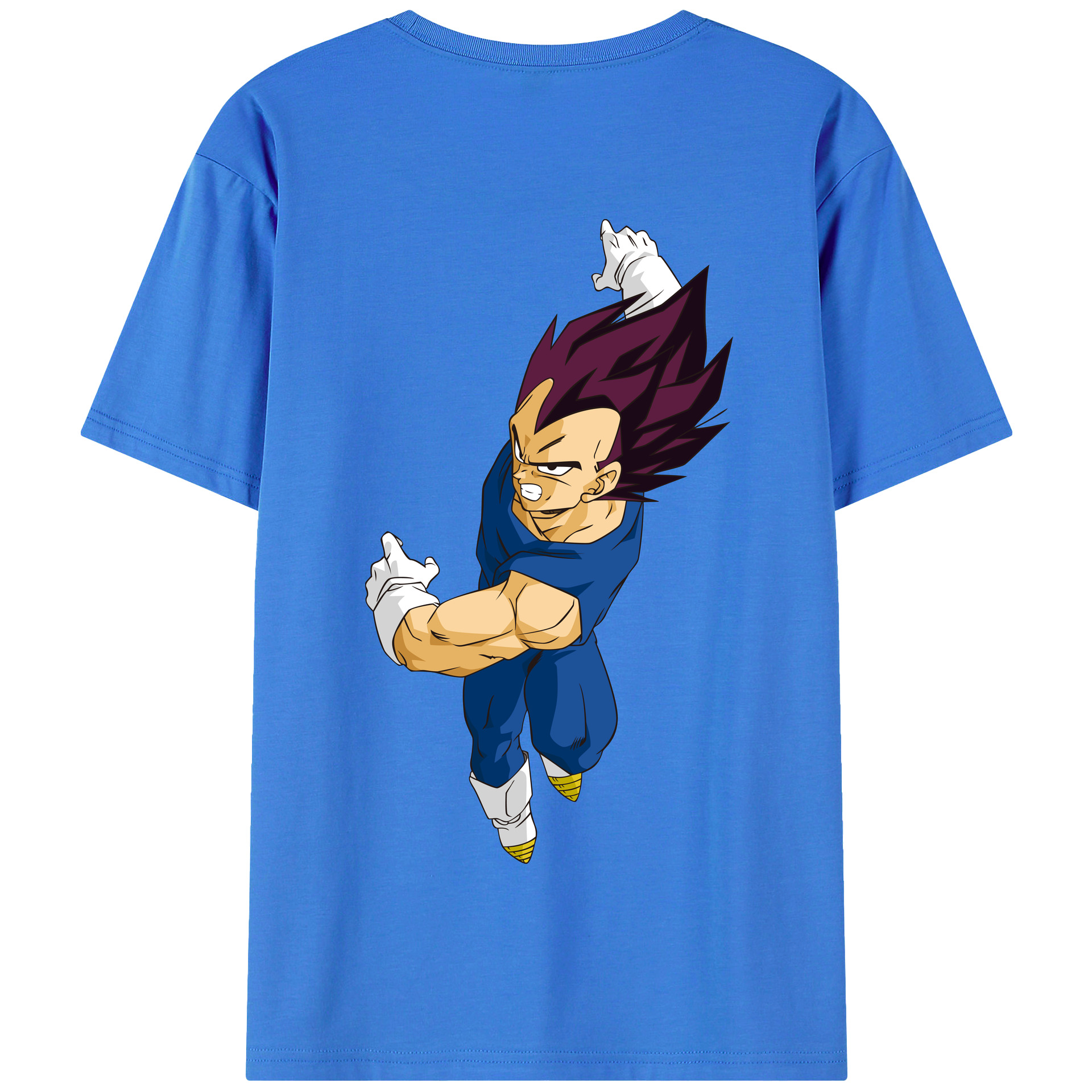 （画像用） ドラゴンボール ベジータ四世（Bejīta Yonsei）DRAGON BALL Vegeta IV 綿100％半袖Tシャツ（背面プリント）