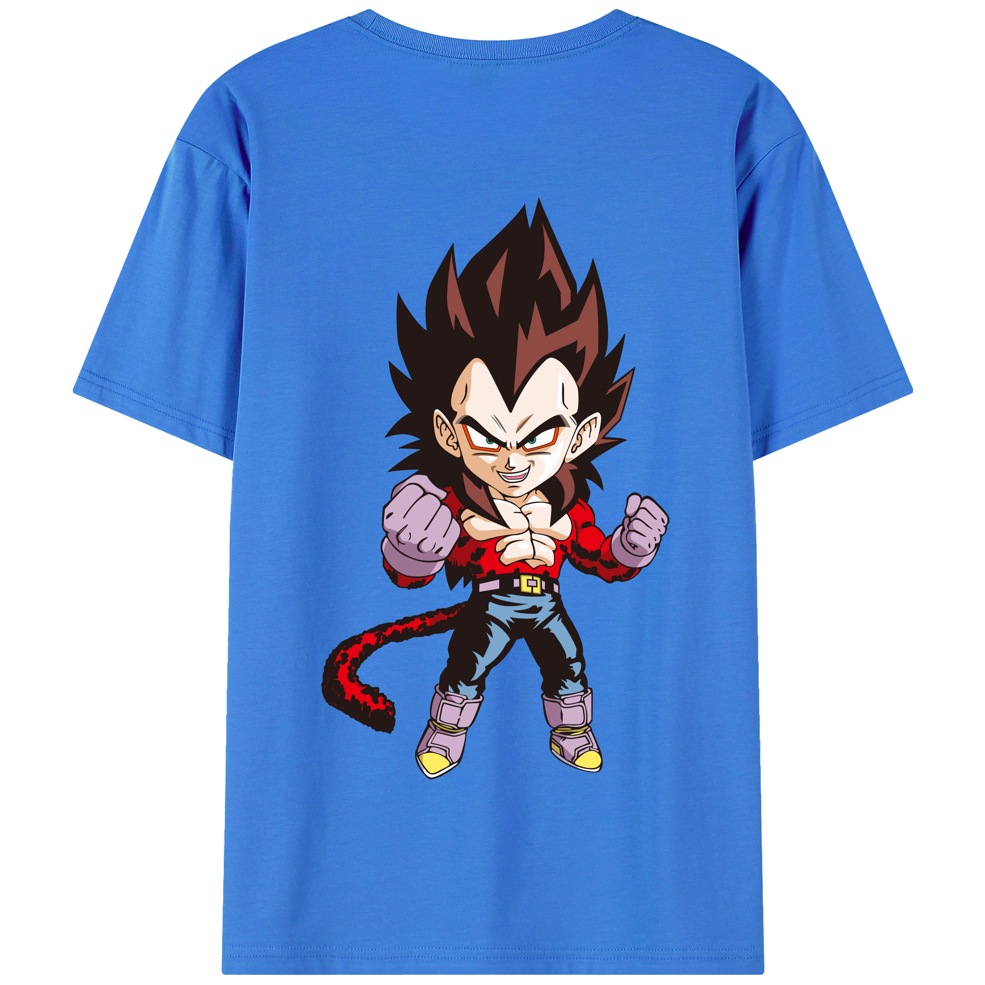 （画像用） ドラゴンボール ベジータ四世（Bejīta Yonsei）DRAGON BALL Vegeta IV 綿100％半袖Tシャツ（背面プリント）