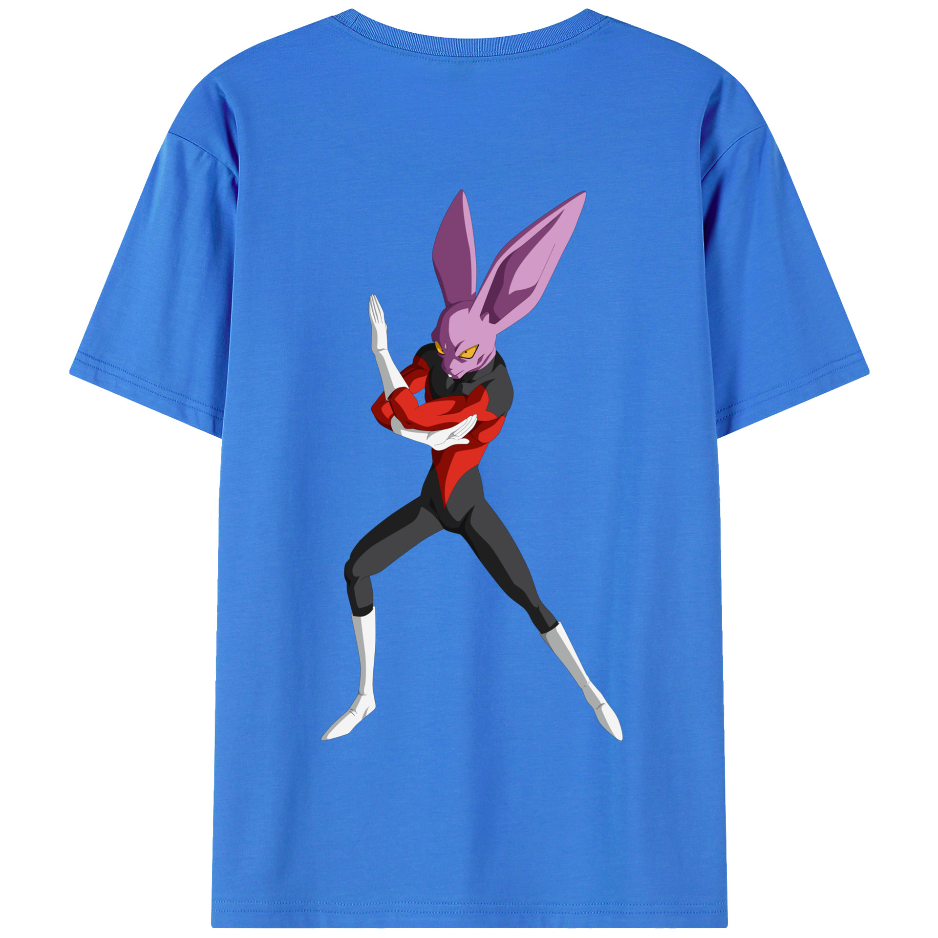 （画像用） ドラゴンボール ビルス 破壊神ビルス DRAGON BALL Beerus Birusu 綿100％半袖Tシャツ（背面プリント）