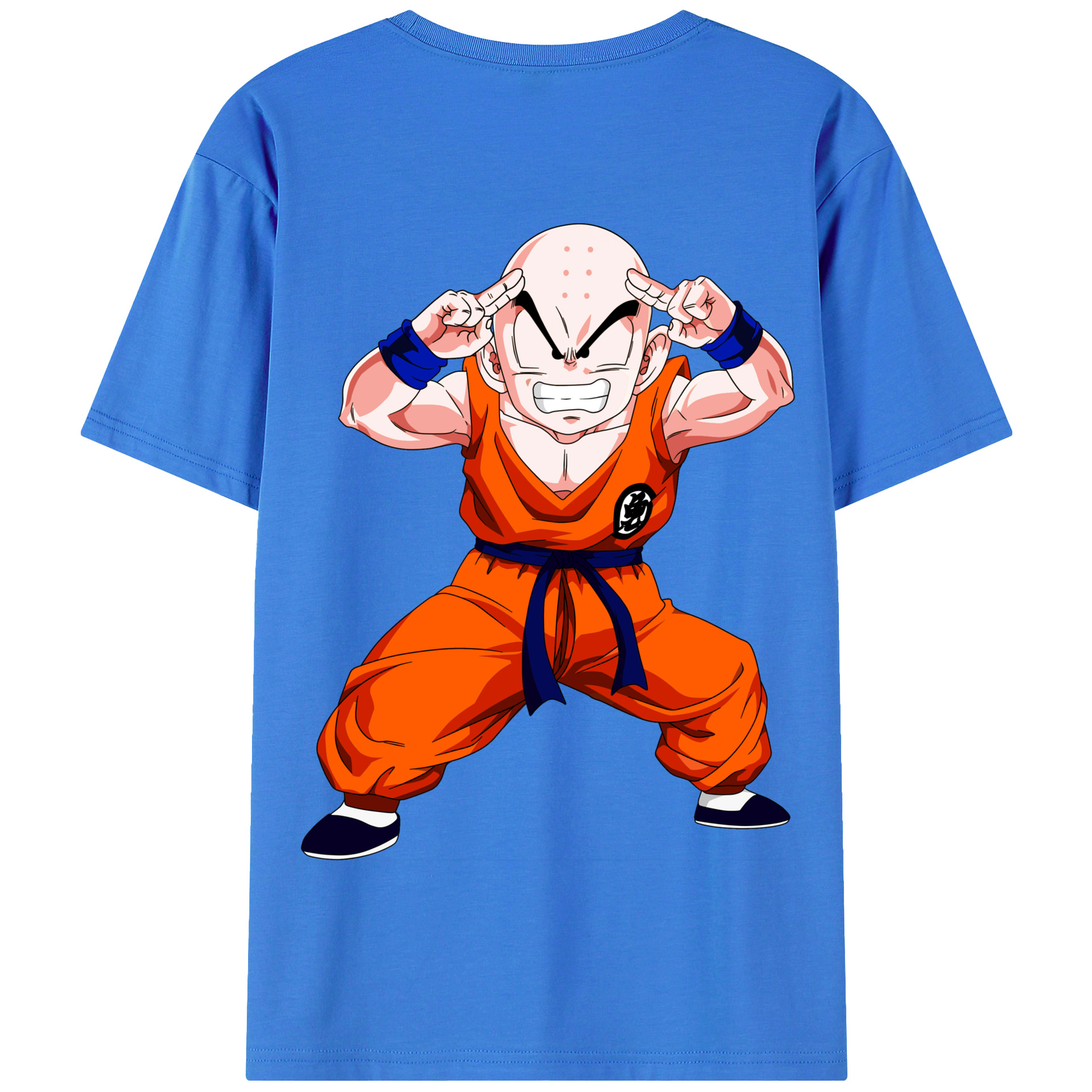 （画像用） ドラゴンボール クリリン DRAGON BALL krillin 綿100％半袖Tシャツ（背面プリント）