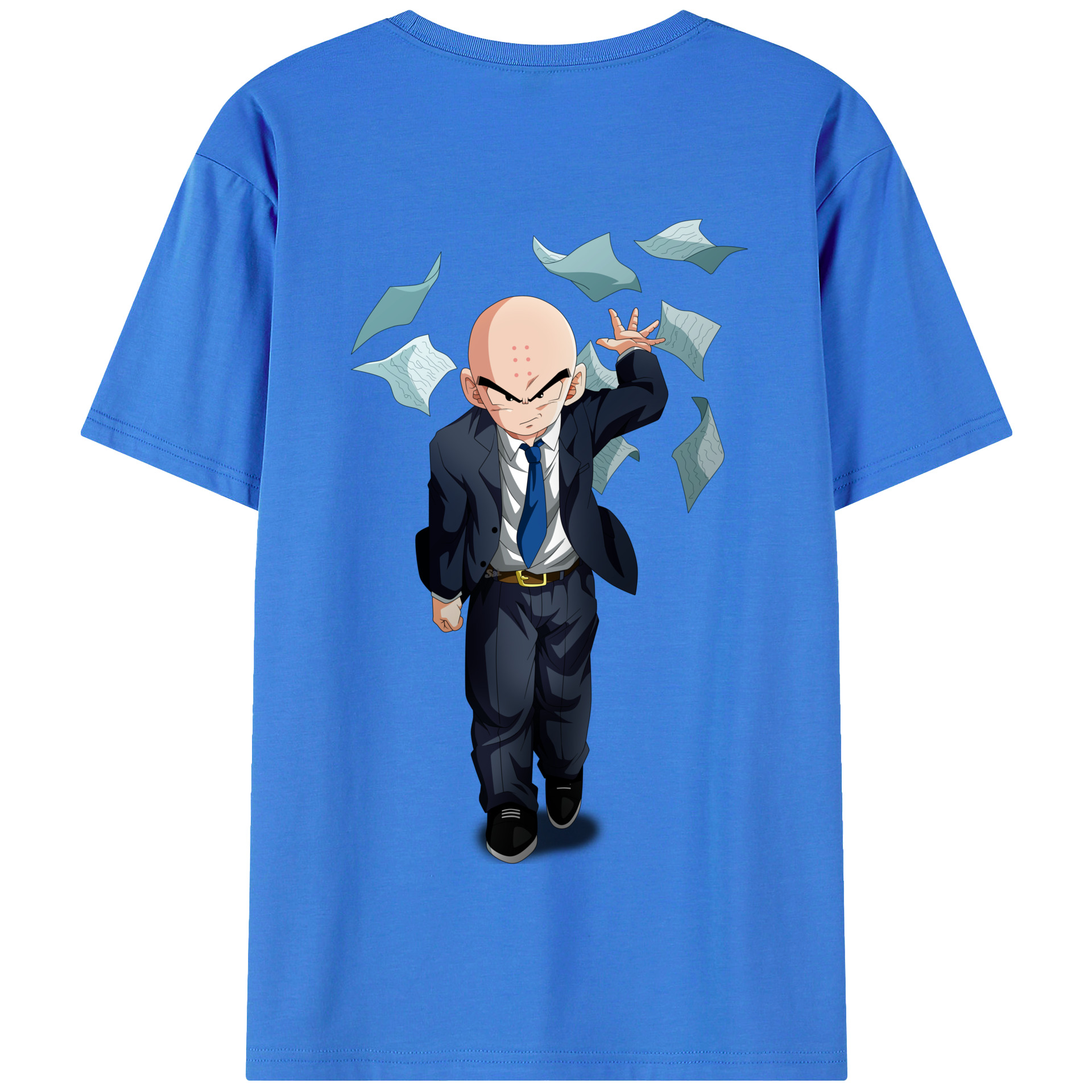 （画像用） ドラゴンボール クリリン DRAGON BALL krillin 綿100％半袖Tシャツ（背面プリント）