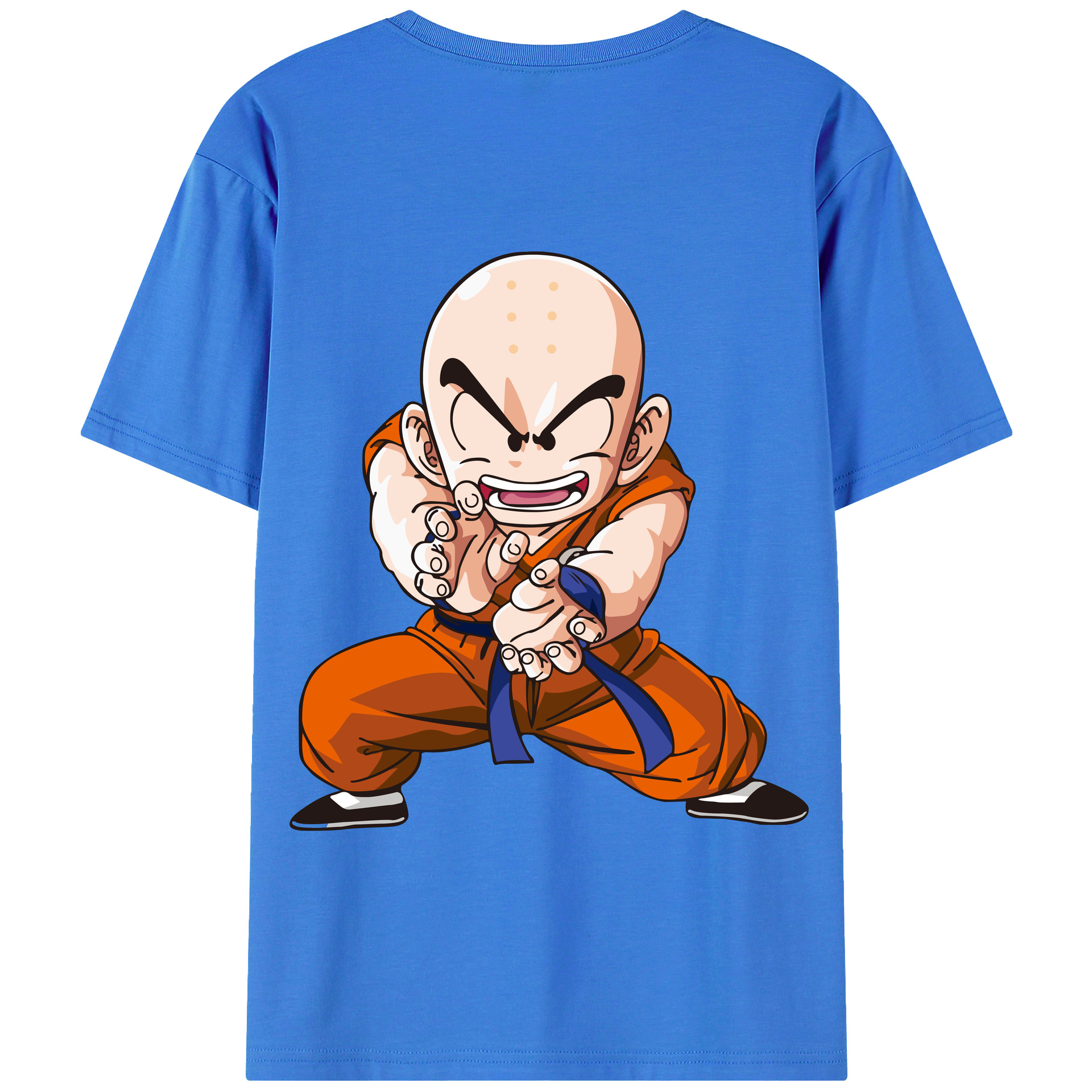 （画像用） ドラゴンボール クリリン DRAGON BALL krillin 綿100％半袖Tシャツ（背面プリント）