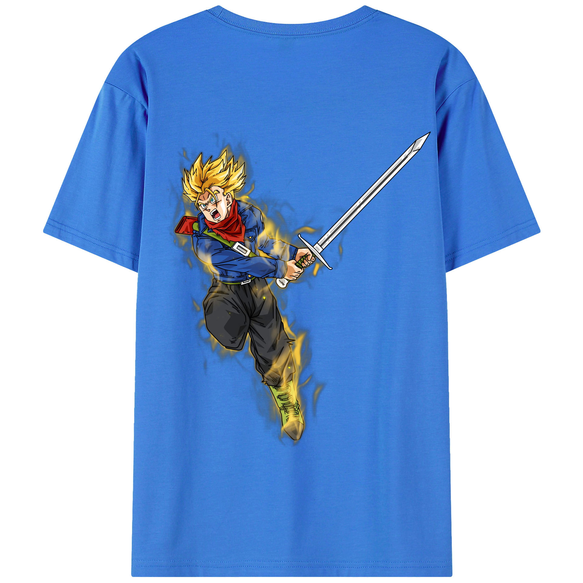（画像用） ドラゴンボール トランクス（Torankusu）DRAGON BALL Trunks 綿100％半袖Tシャツ（背面プリント）