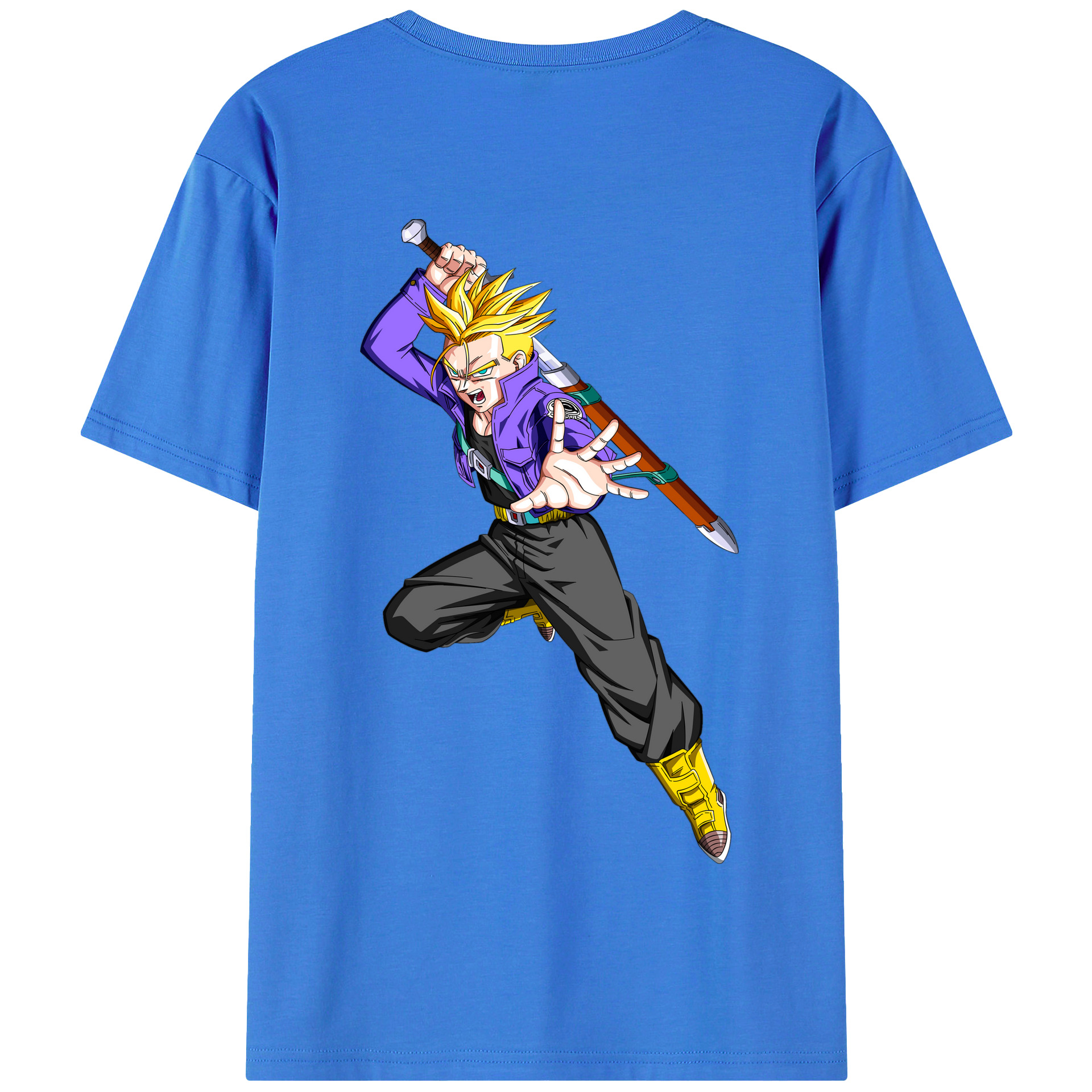 （画像用） ドラゴンボール トランクス（Torankusu）DRAGON BALL Trunks 綿100％半袖Tシャツ（背面プリント）