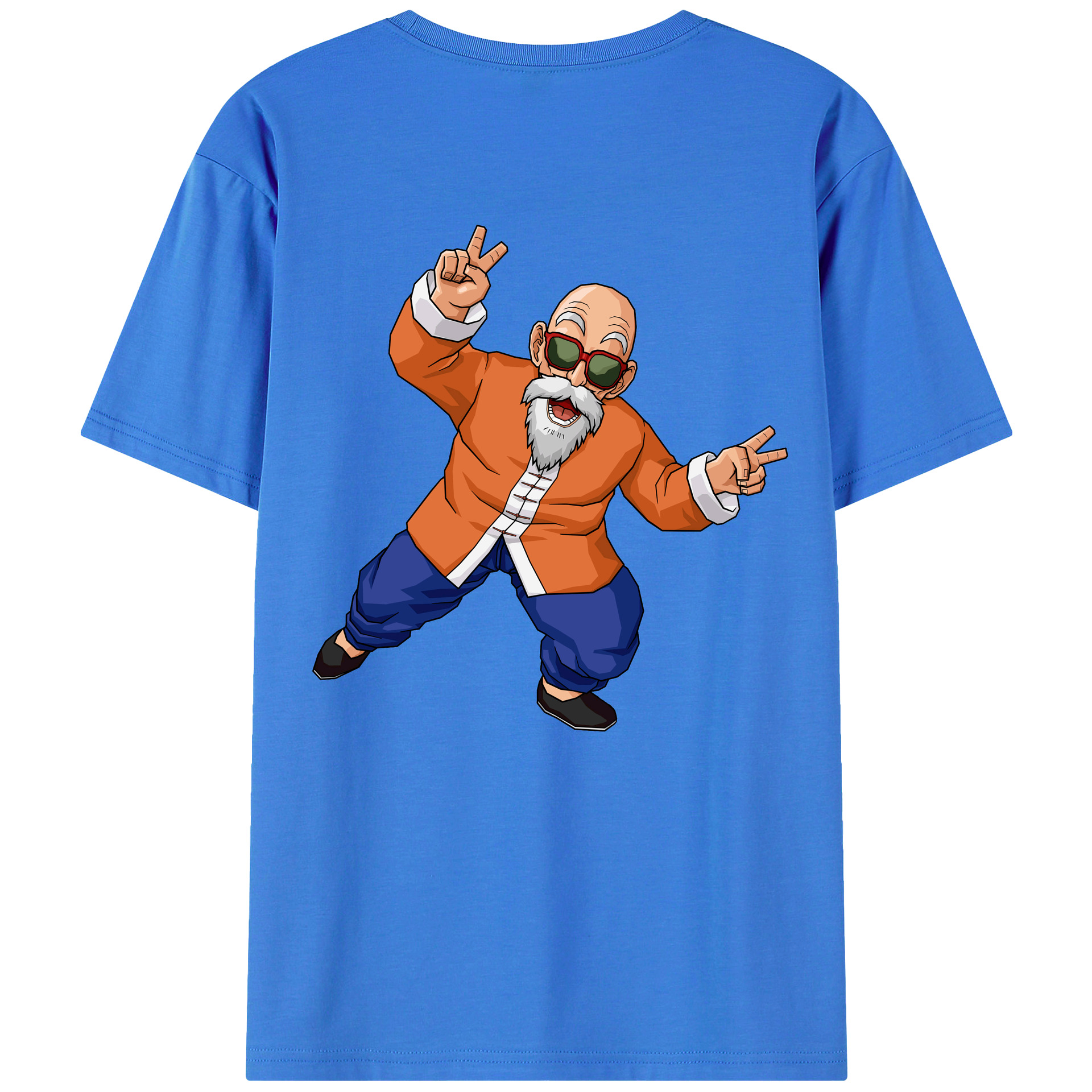 （画像用） ドラゴンボール 亀仙人（かめせんにん） DRAGON BALL Master Roshi Kame Sennin 綿100％半袖Tシャツ（背面プリント）