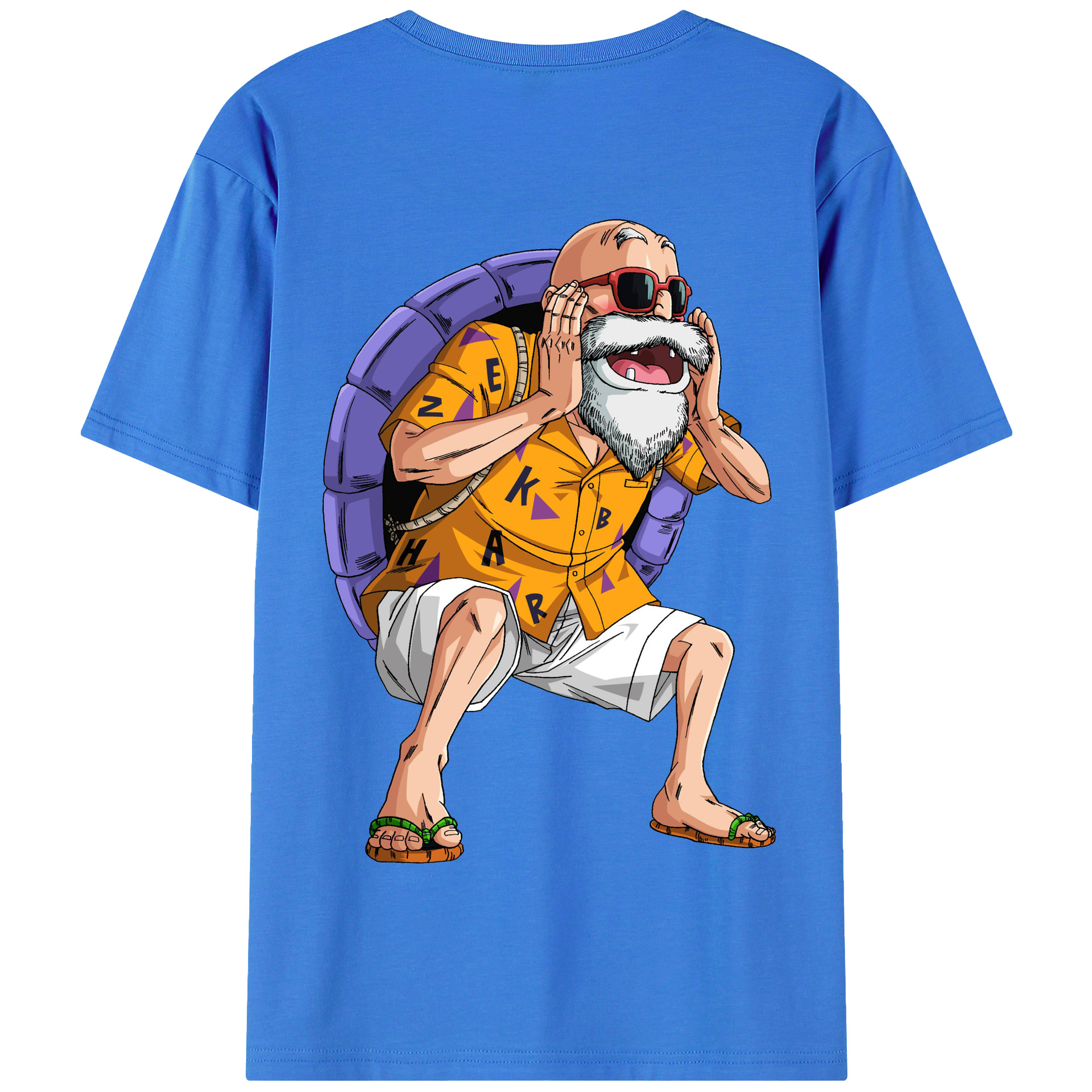 （画像用） ドラゴンボール 亀仙人（かめせんにん） DRAGON BALL Master Roshi Kame Sennin 綿100％半袖Tシャツ（背面プリント）