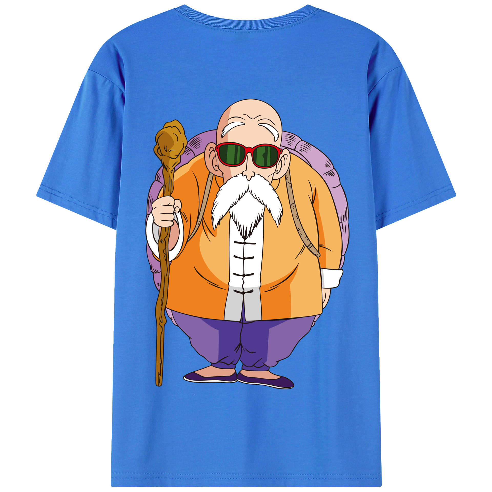 （画像用） ドラゴンボール 亀仙人（かめせんにん） DRAGON BALL Master Roshi Kame Sennin 綿100％半袖Tシャツ（背面プリント）