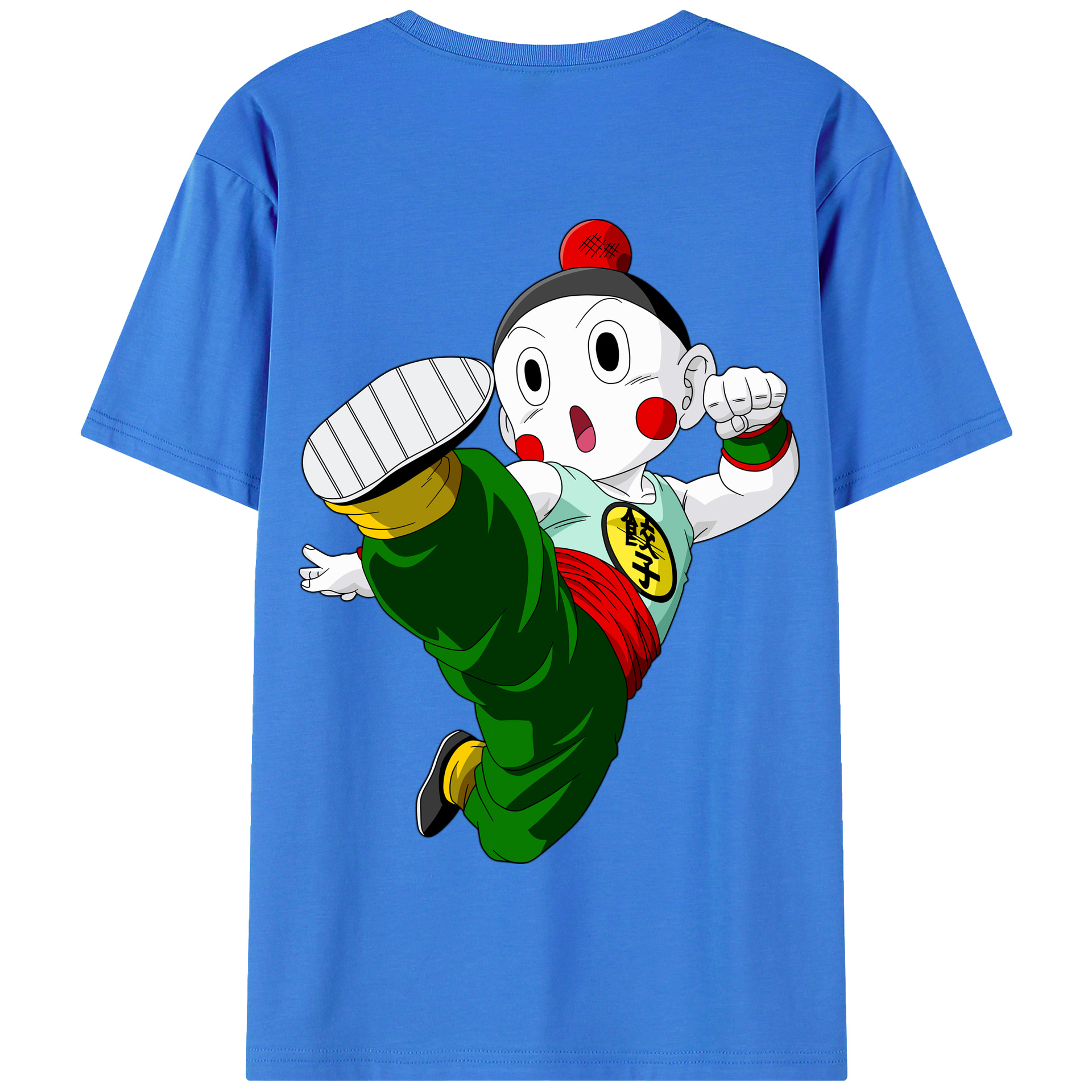 （画像用） ドラゴンボール 餃子（チャオズ）DRAGON BALL Chaoz 綿100％半袖Tシャツ（背面プリント）