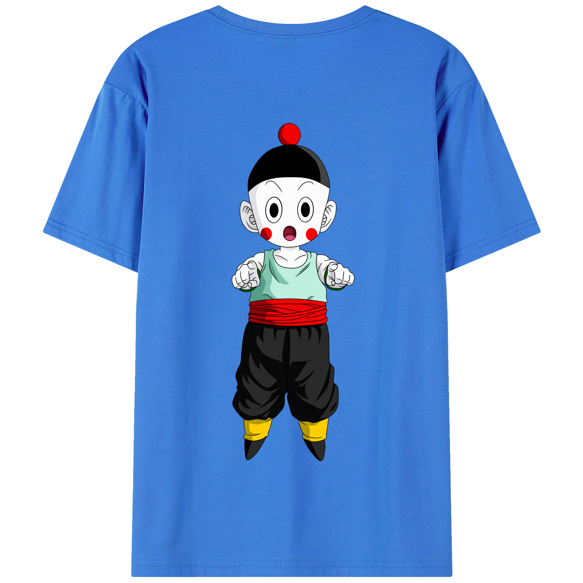 （画像用） ドラゴンボール 餃子（チャオズ）DRAGON BALL Chaoz 綿100％半袖Tシャツ（背面プリント）