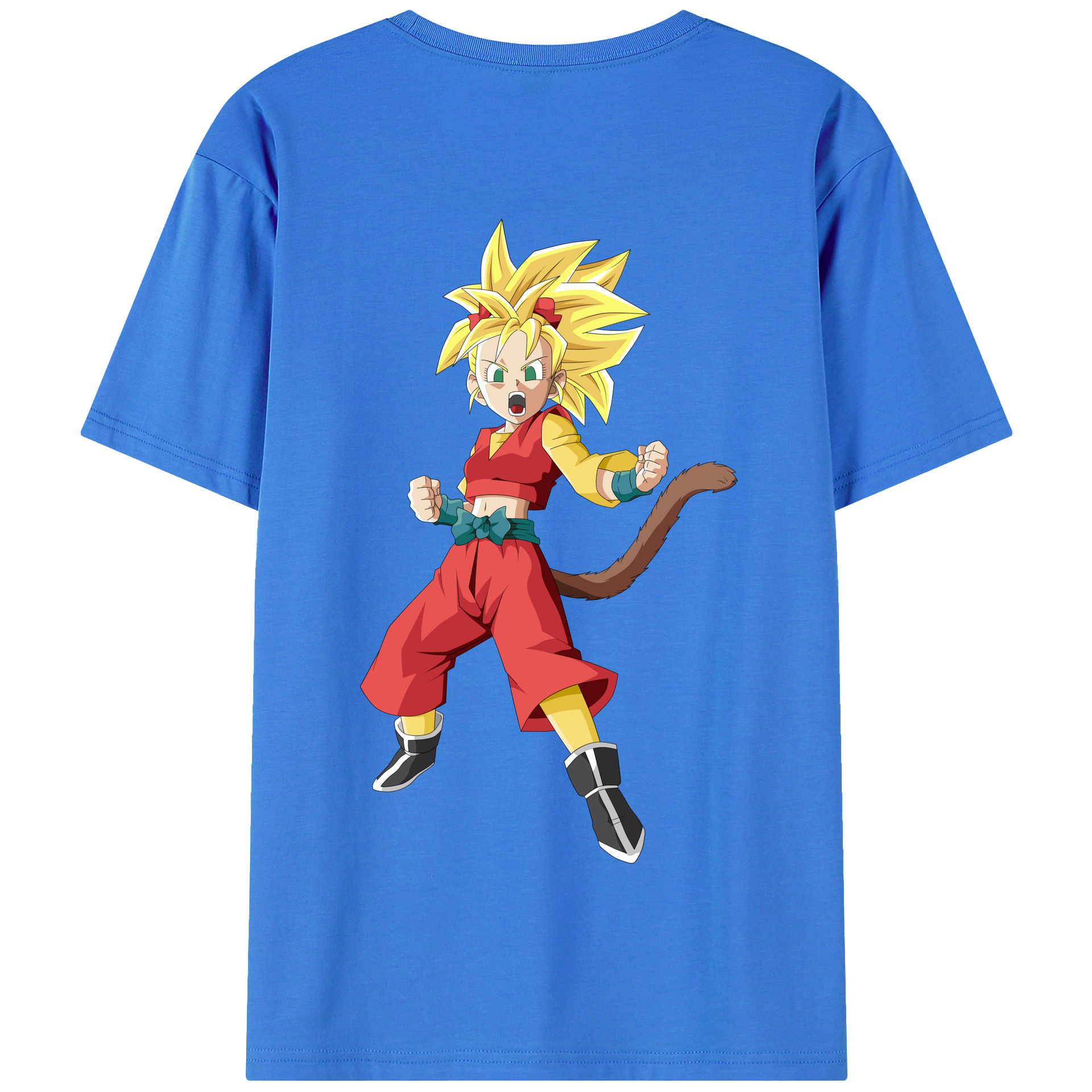 （画像用） ドラゴンボール カリフラ DRAGON BALL Caulifla 綿100％半袖Tシャツ（背面プリント）