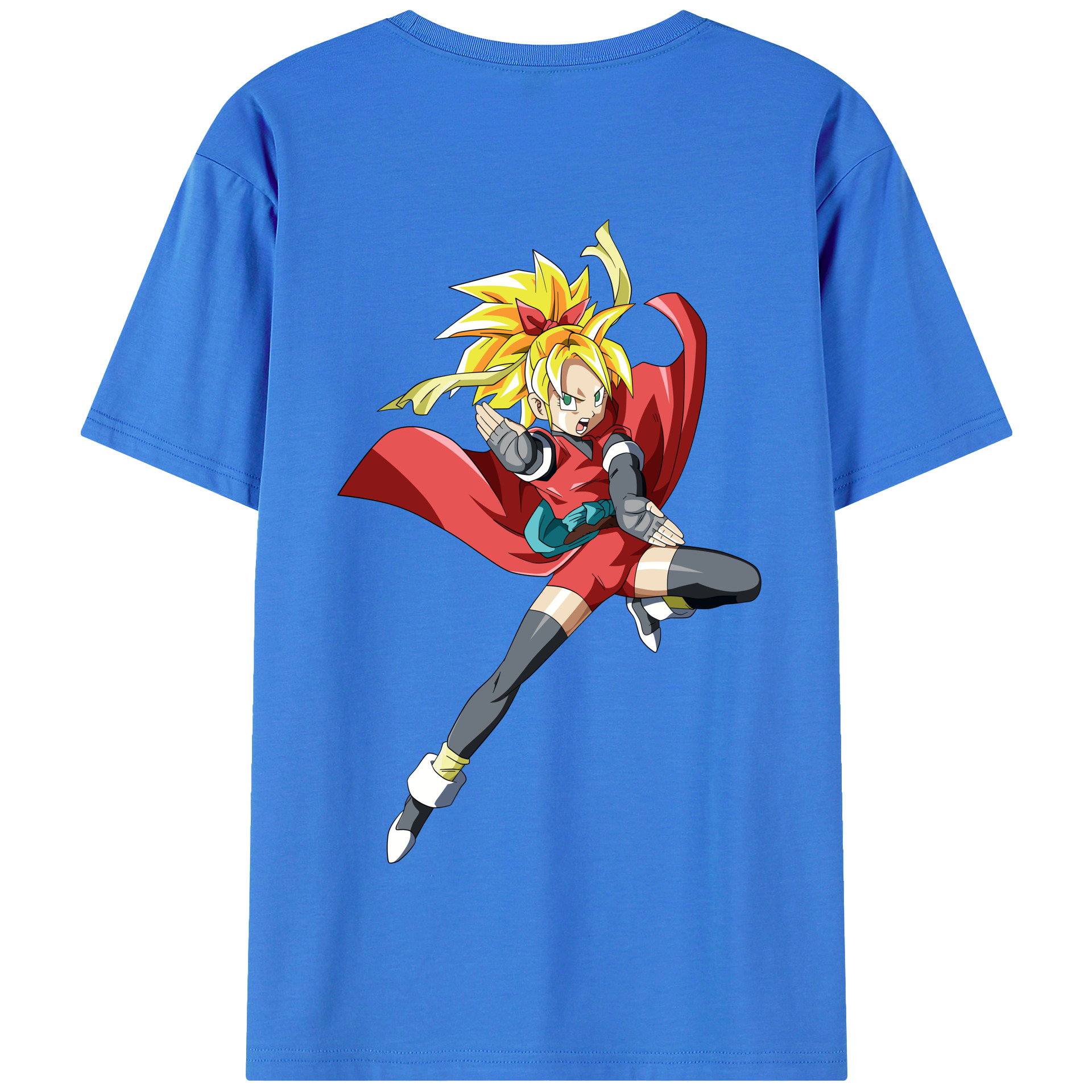 （画像用） ドラゴンボール カリフラ DRAGON BALL Caulifla 綿100％半袖Tシャツ（背面プリント）