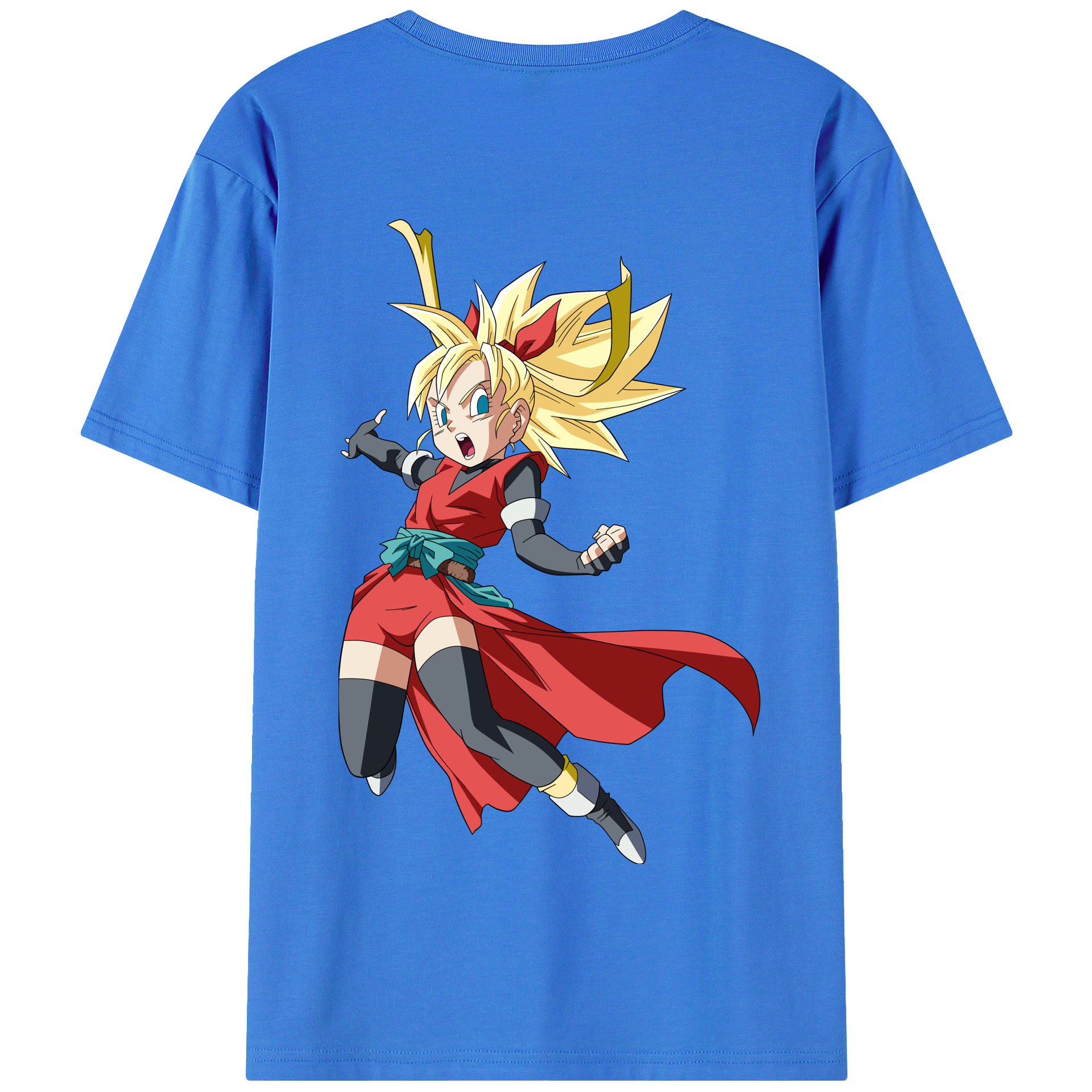（画像用） ドラゴンボール カリフラ DRAGON BALL Caulifla 綿100％半袖Tシャツ（背面プリント）