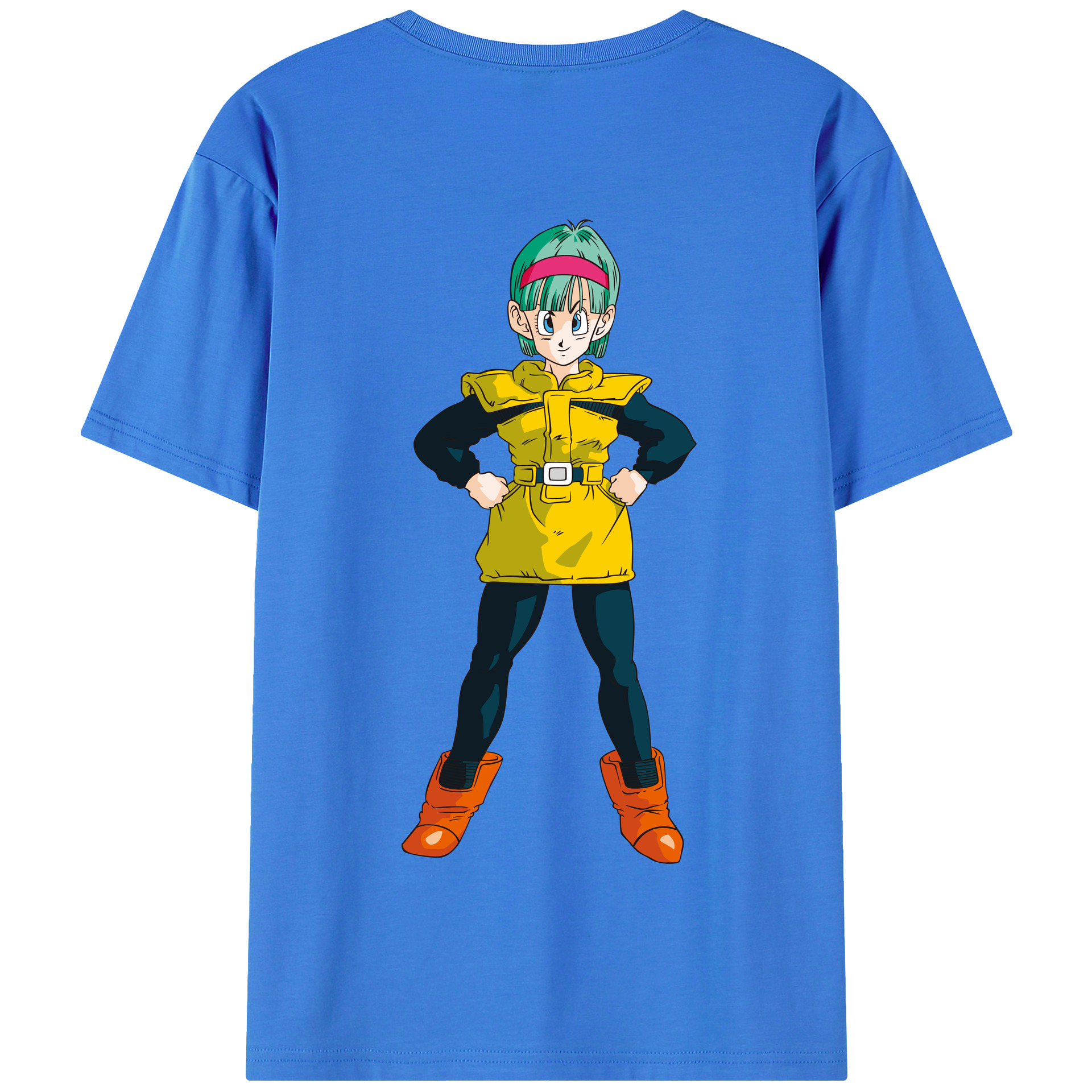 （画像用） ドラゴンボール ブルマ DRAGON BALL Bulma 綿100％半袖Tシャツ（背面プリント）