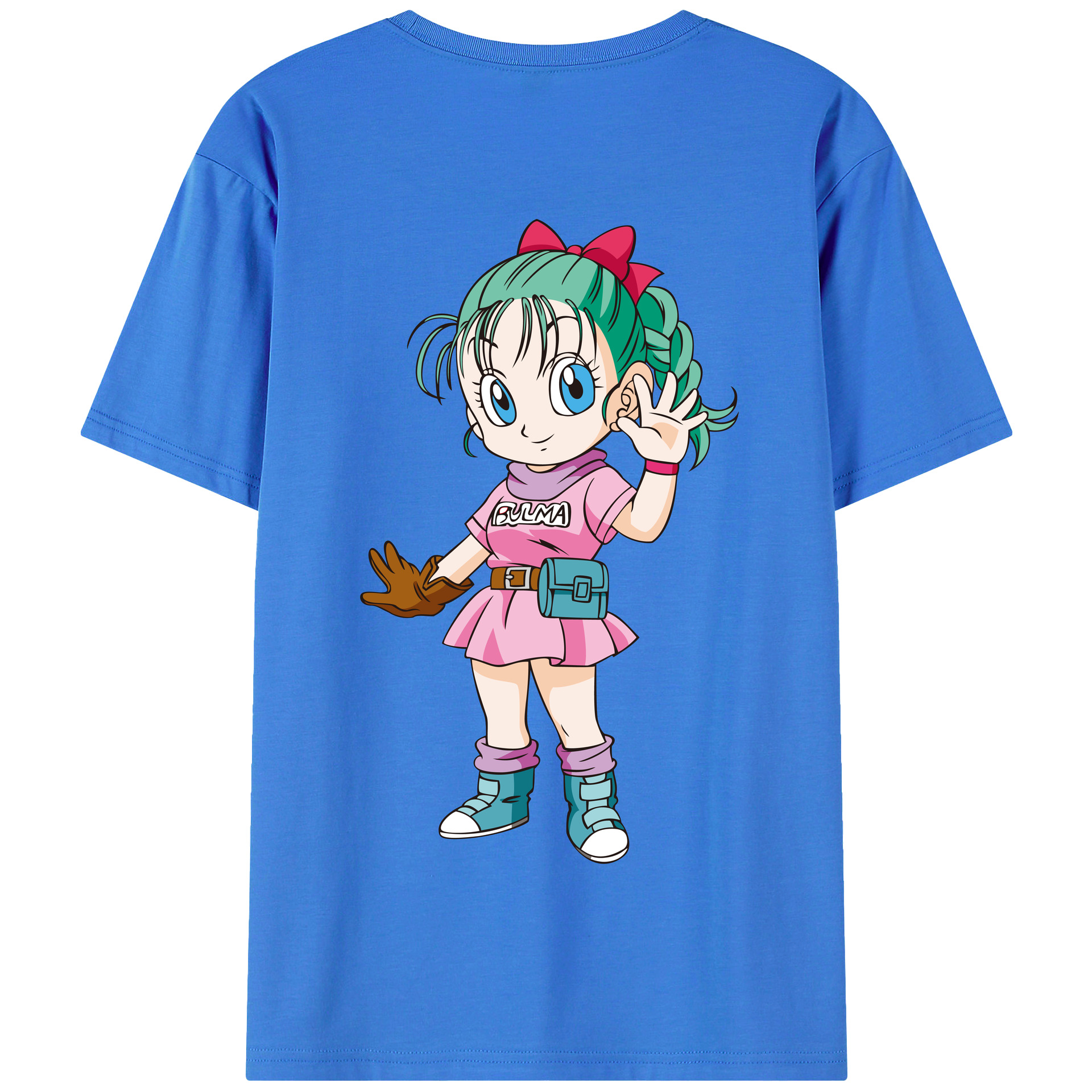 （画像用） ドラゴンボール ブルマ DRAGON BALL Bulma 綿100％半袖Tシャツ（背面プリント）