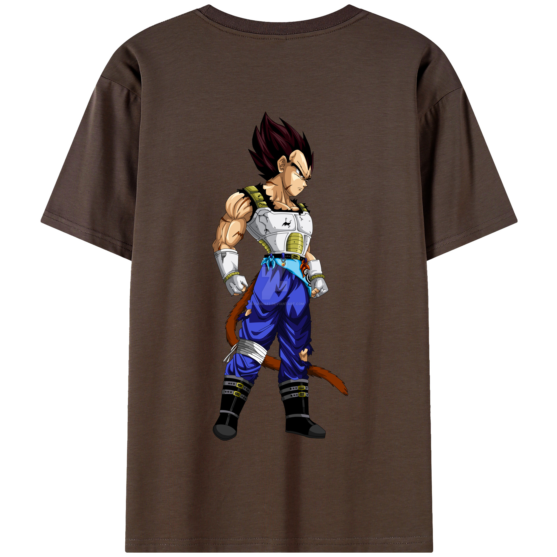 （画像用） ドラゴンボール ベジータ四世（Bejīta Yonsei）DRAGON BALL Vegeta IV 綿100％半袖Tシャツ（背面プリント）