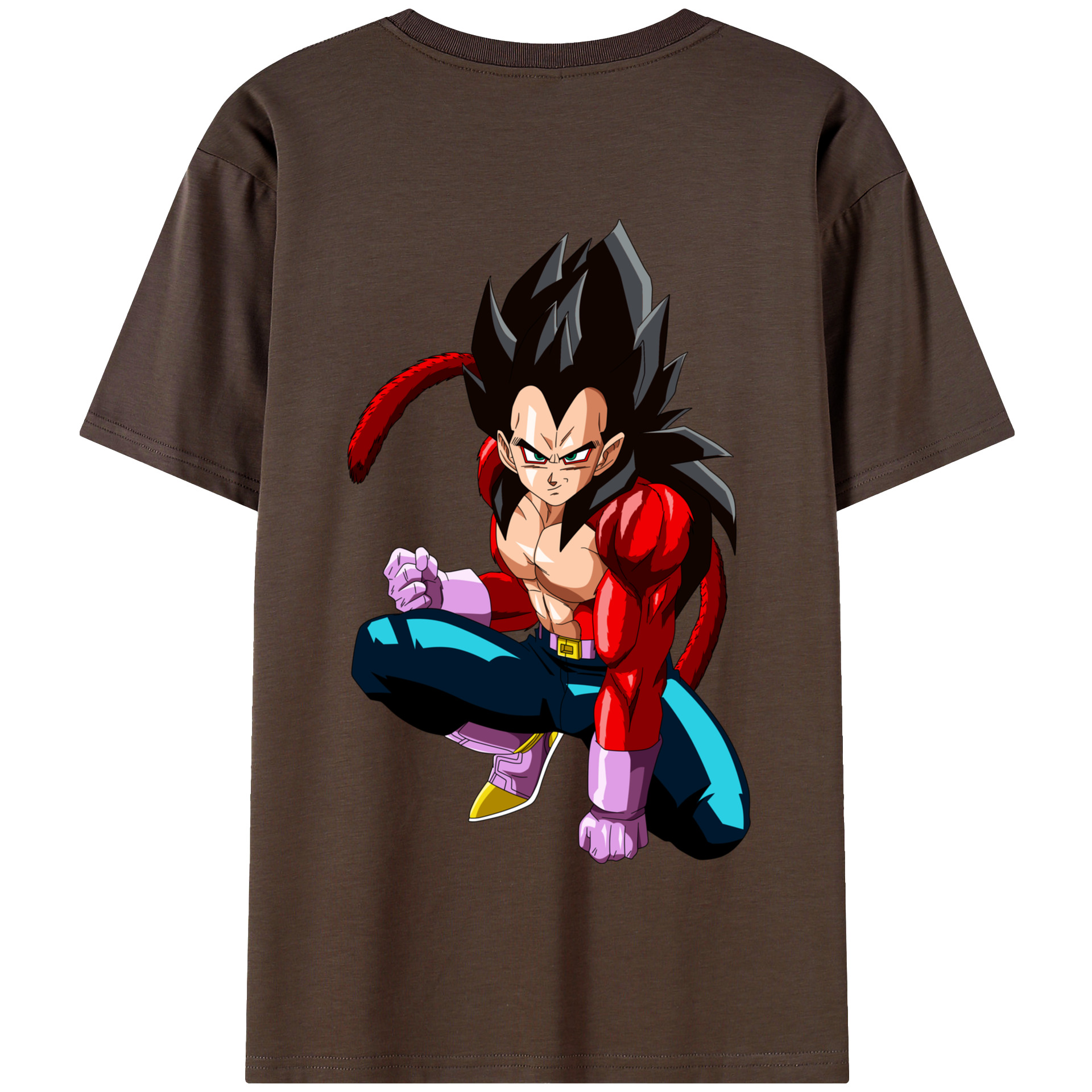 （画像用） ドラゴンボール ベジータ四世（Bejīta Yonsei）DRAGON BALL Vegeta IV 綿100％半袖Tシャツ（背面プリント）