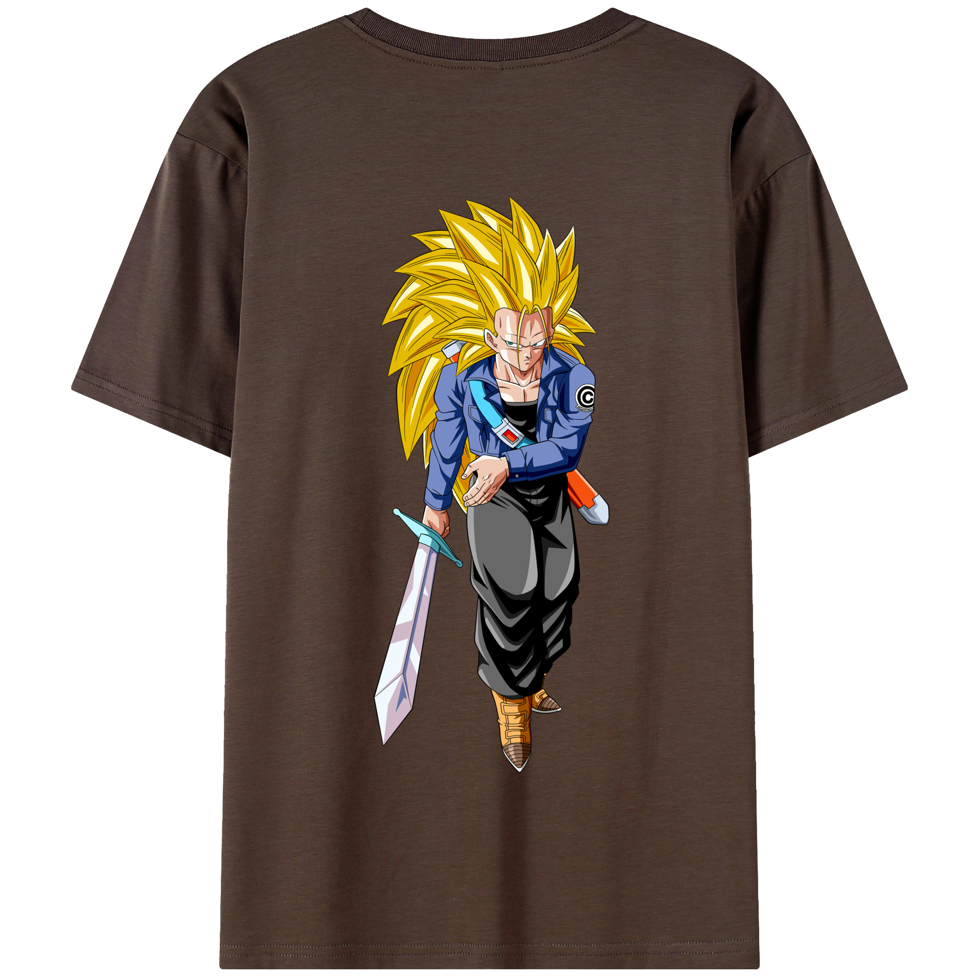 （画像用） ドラゴンボール トランクス（Torankusu）DRAGON BALL Trunks 綿100％半袖Tシャツ（背面プリント）