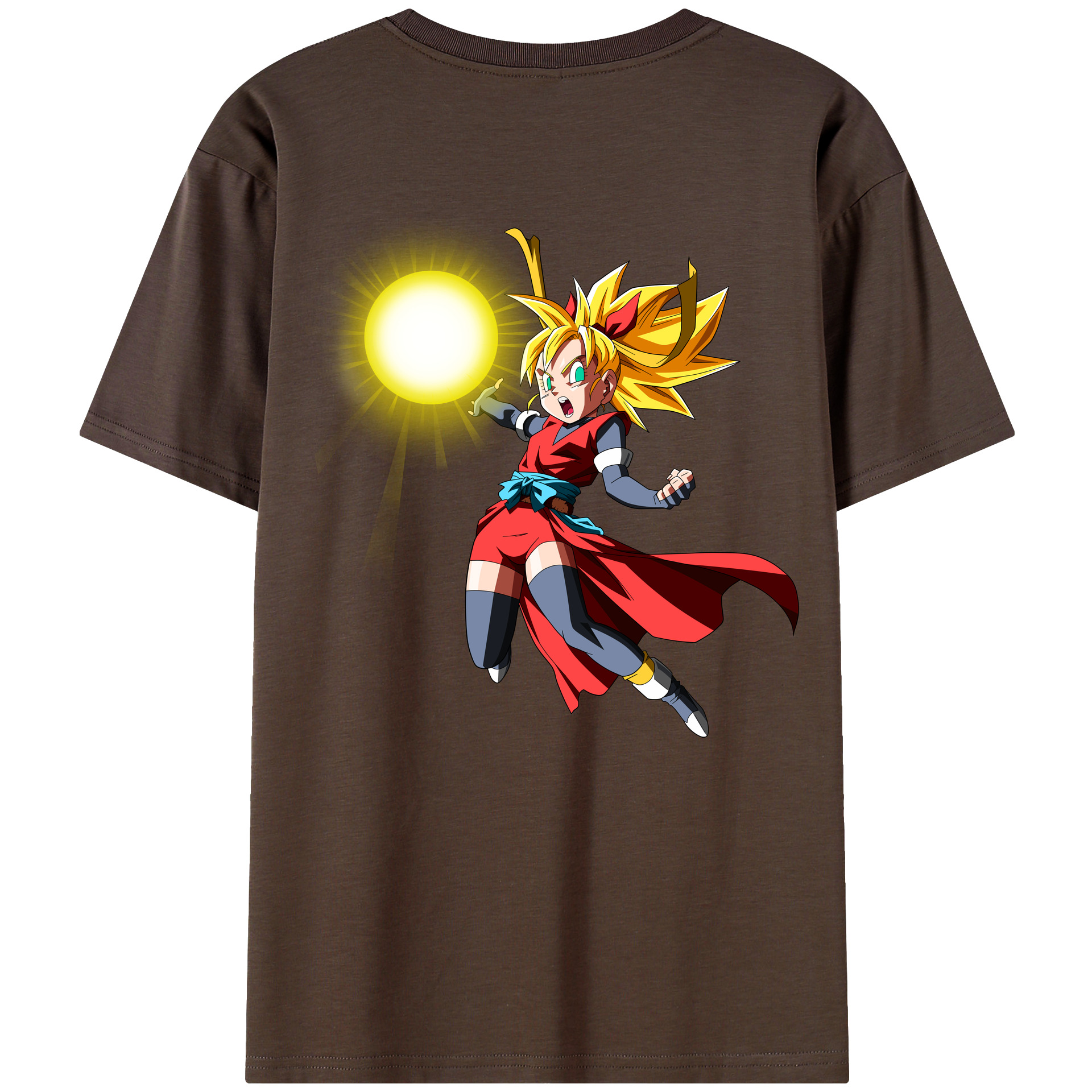 （画像用） ドラゴンボール カリフラ DRAGON BALL Caulifla 綿100％半袖Tシャツ（背面プリント）