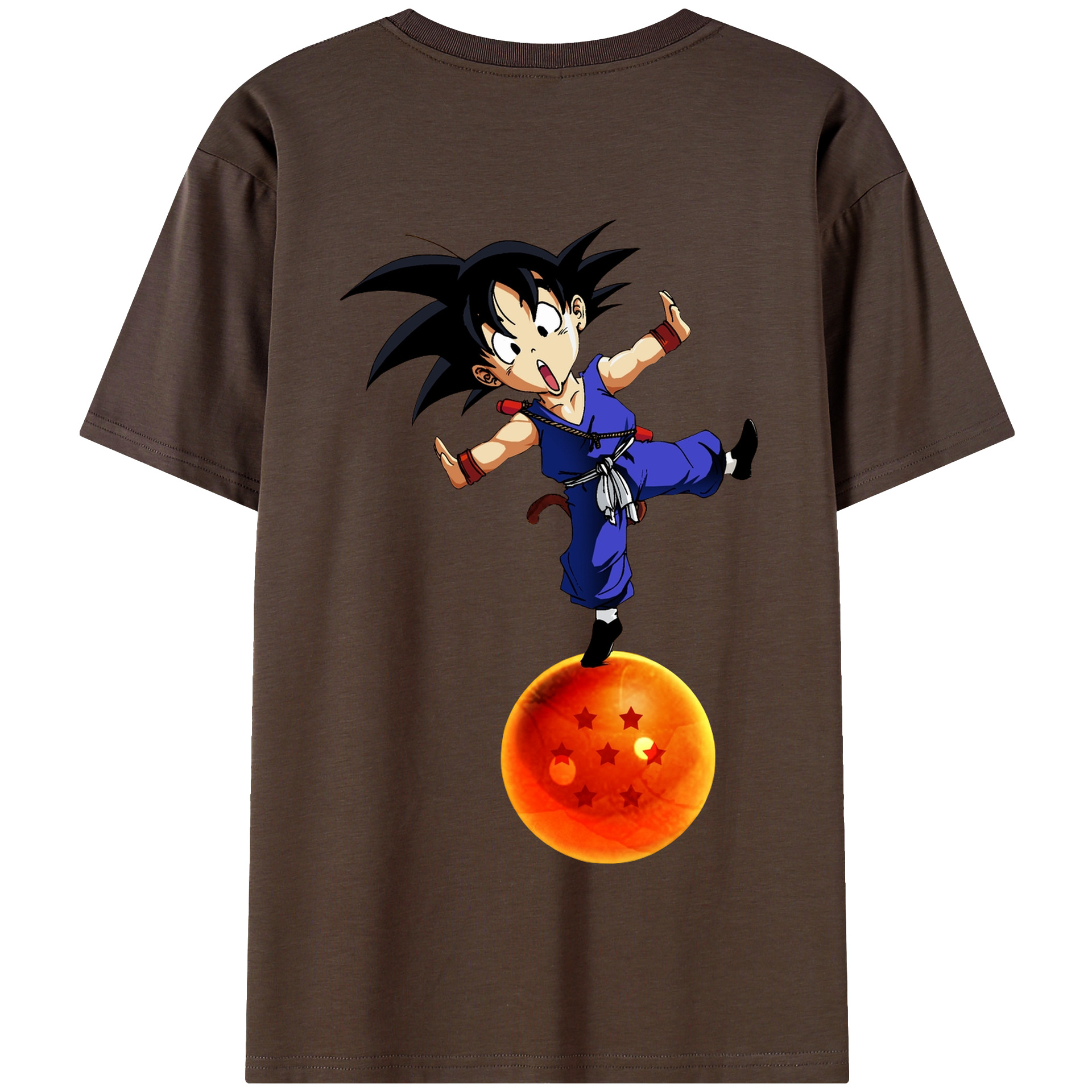 （画像用） ドラゴンボール 孫悟空（そん ごくう）Son Goku カカロット DRAGON BALL Kakarotto 綿100％半袖Tシャツ（背面プリント）