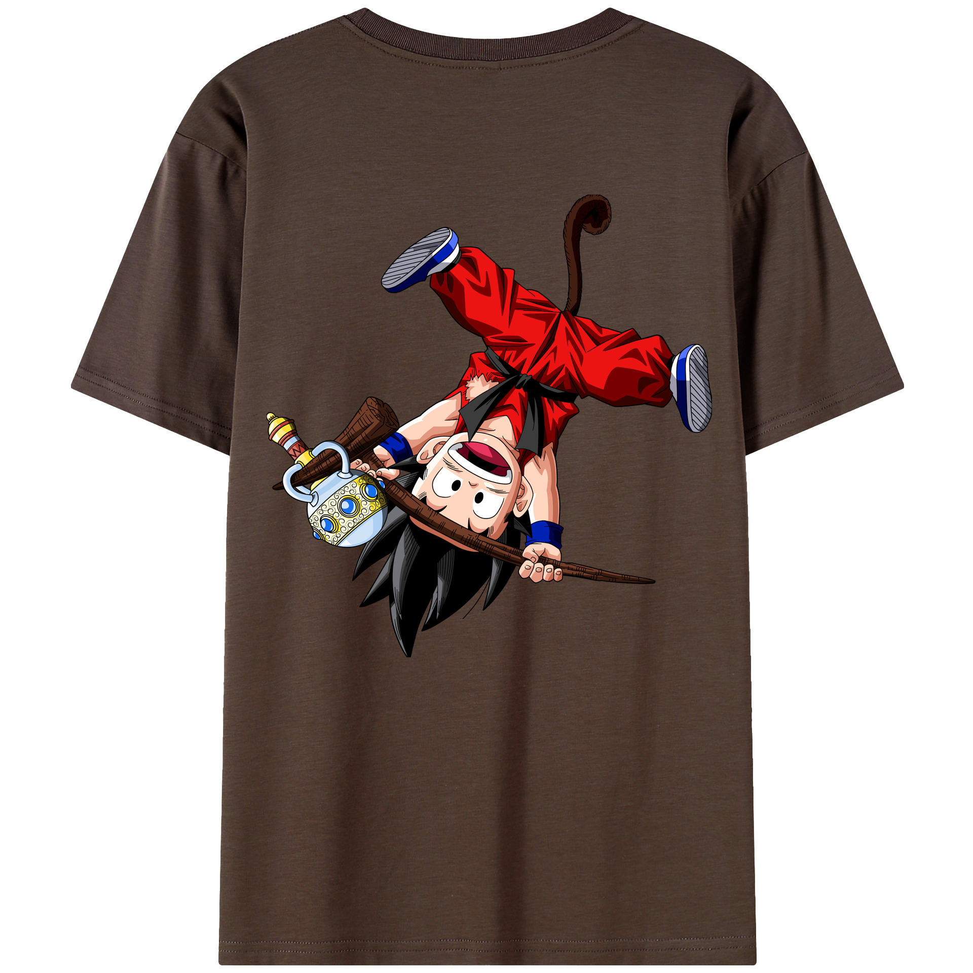 （画像用） ドラゴンボール 孫悟空（そん ごくう）Son Goku カカロット DRAGON BALL Kakarotto 綿100％半袖Tシャツ（背面プリント）