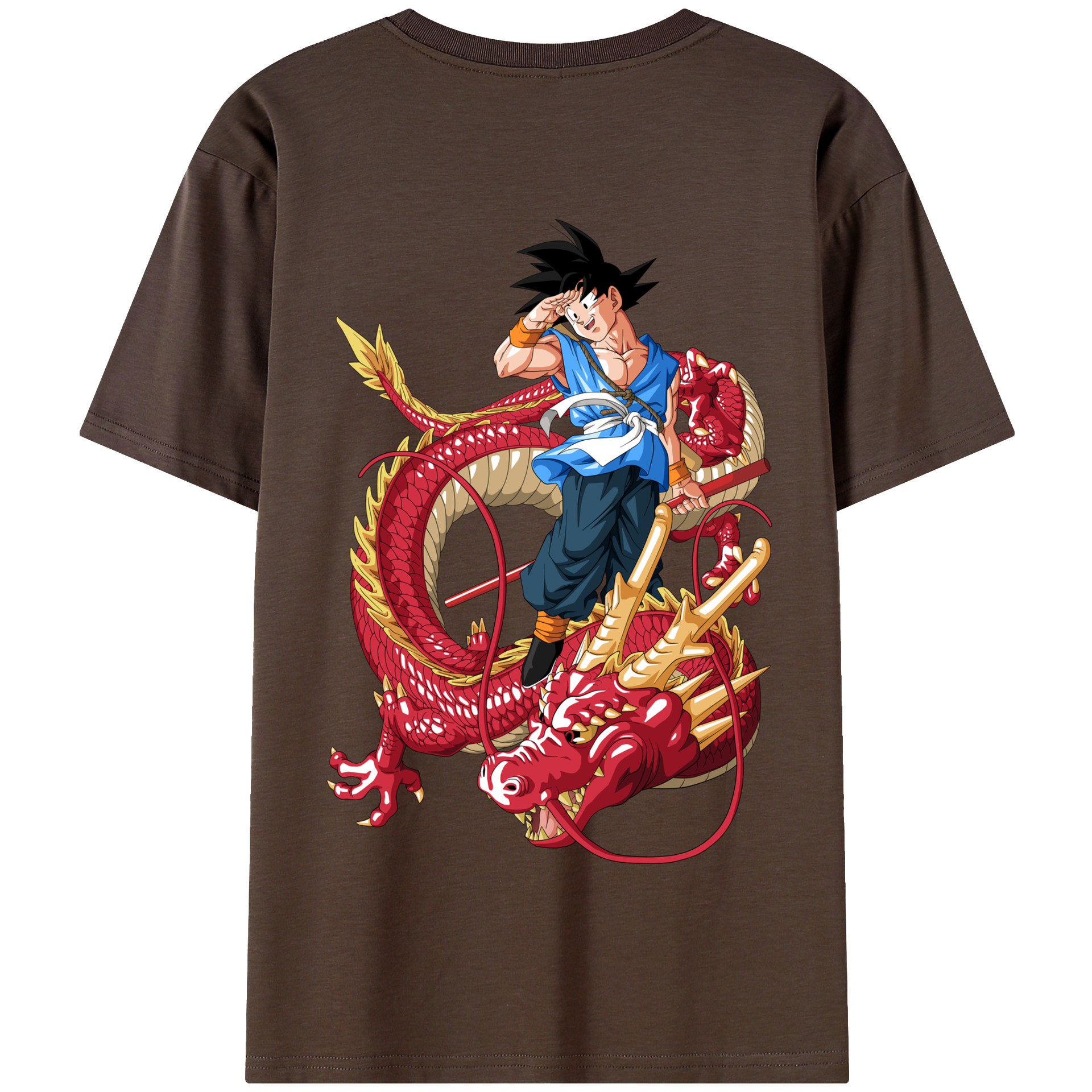 （画像用） ドラゴンボール 孫悟空（そん ごくう）Son Goku カカロット DRAGON BALL Kakarotto 綿100％半袖Tシャツ（背面プリント）