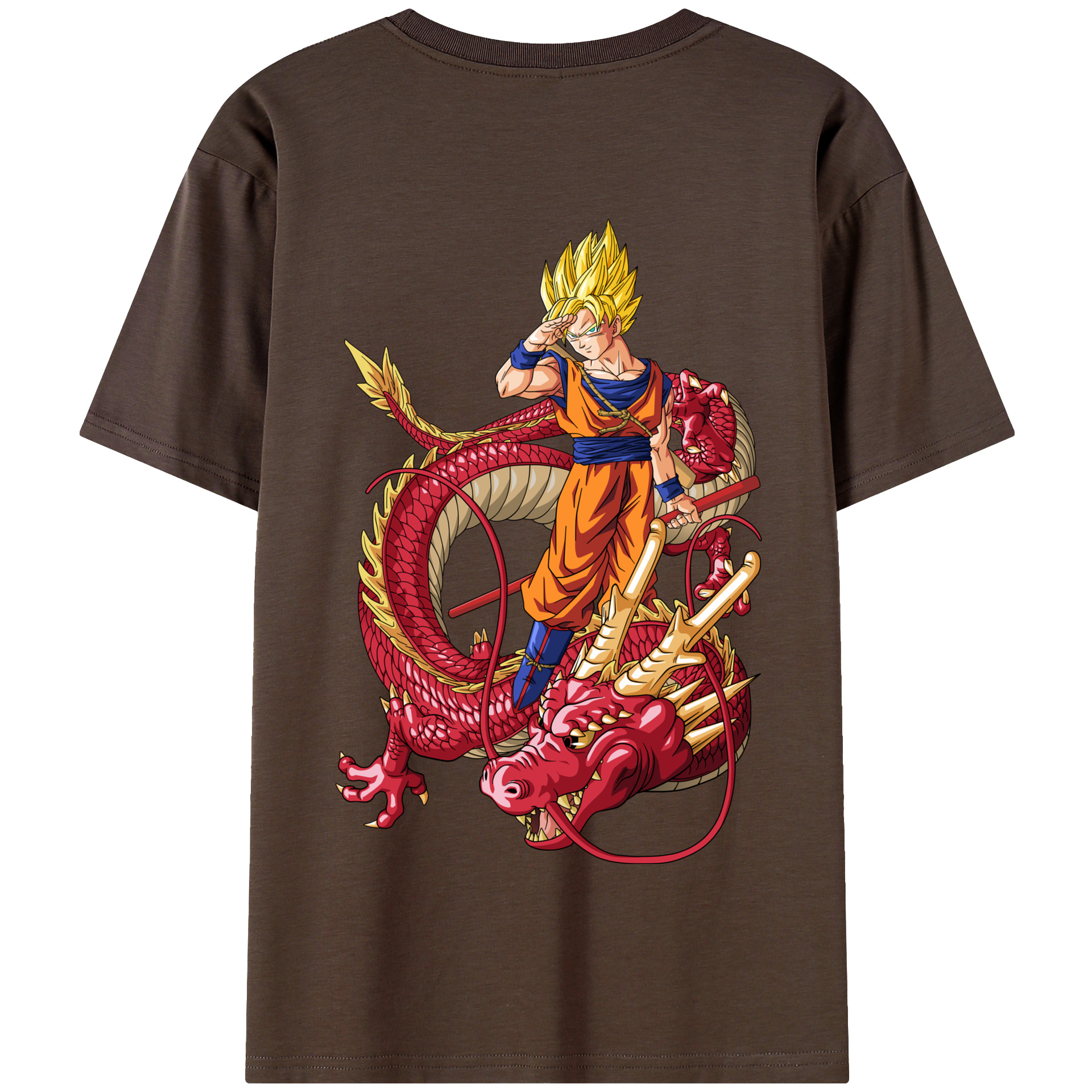 （画像用） ドラゴンボール 孫悟空（そん ごくう）Son Goku カカロット DRAGON BALL Kakarotto 綿100％半袖Tシャツ（背面プリント）