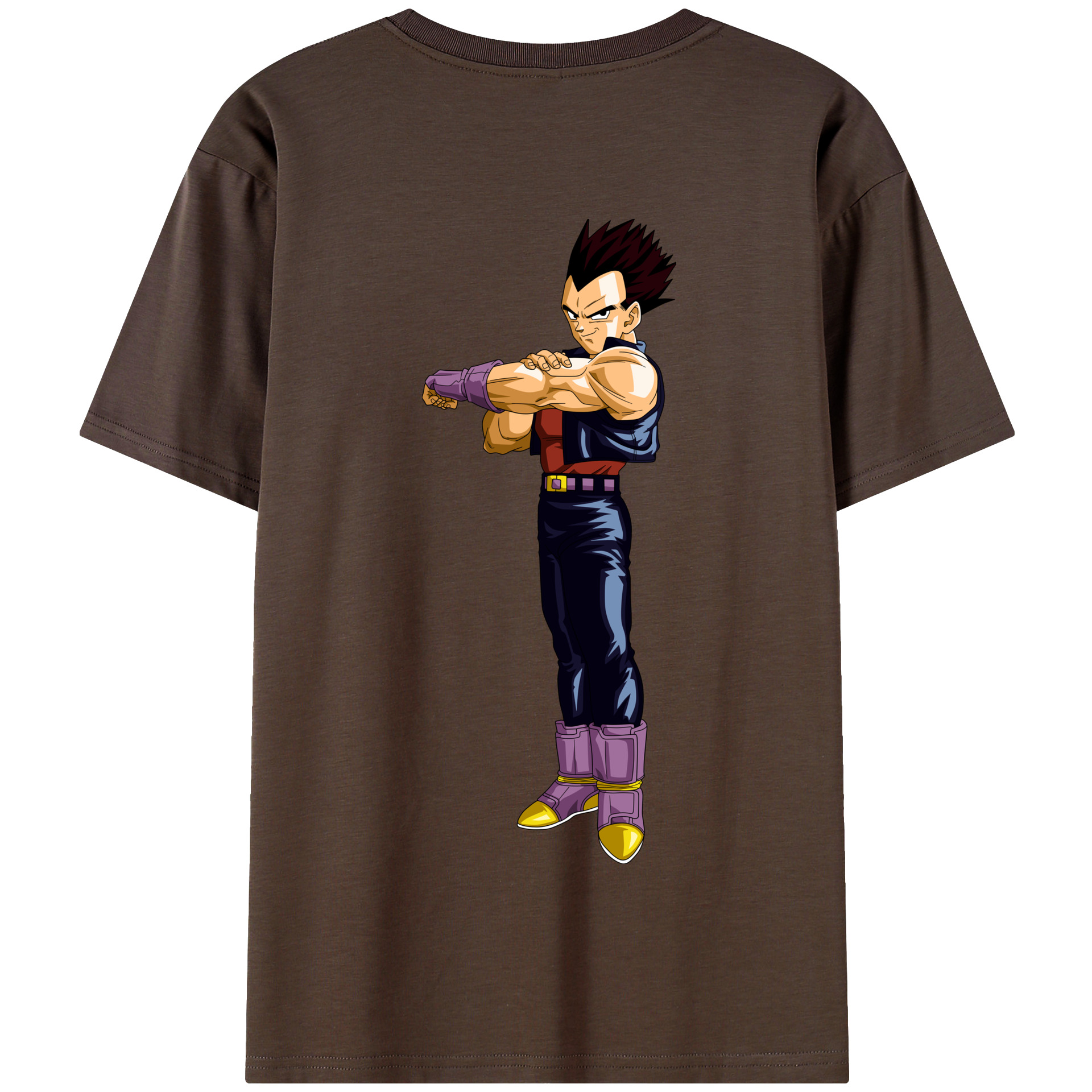 （画像用） ドラゴンボール ベジータ四世（Bejīta Yonsei）DRAGON BALL Vegeta IV 綿100％半袖Tシャツ（背面プリント）