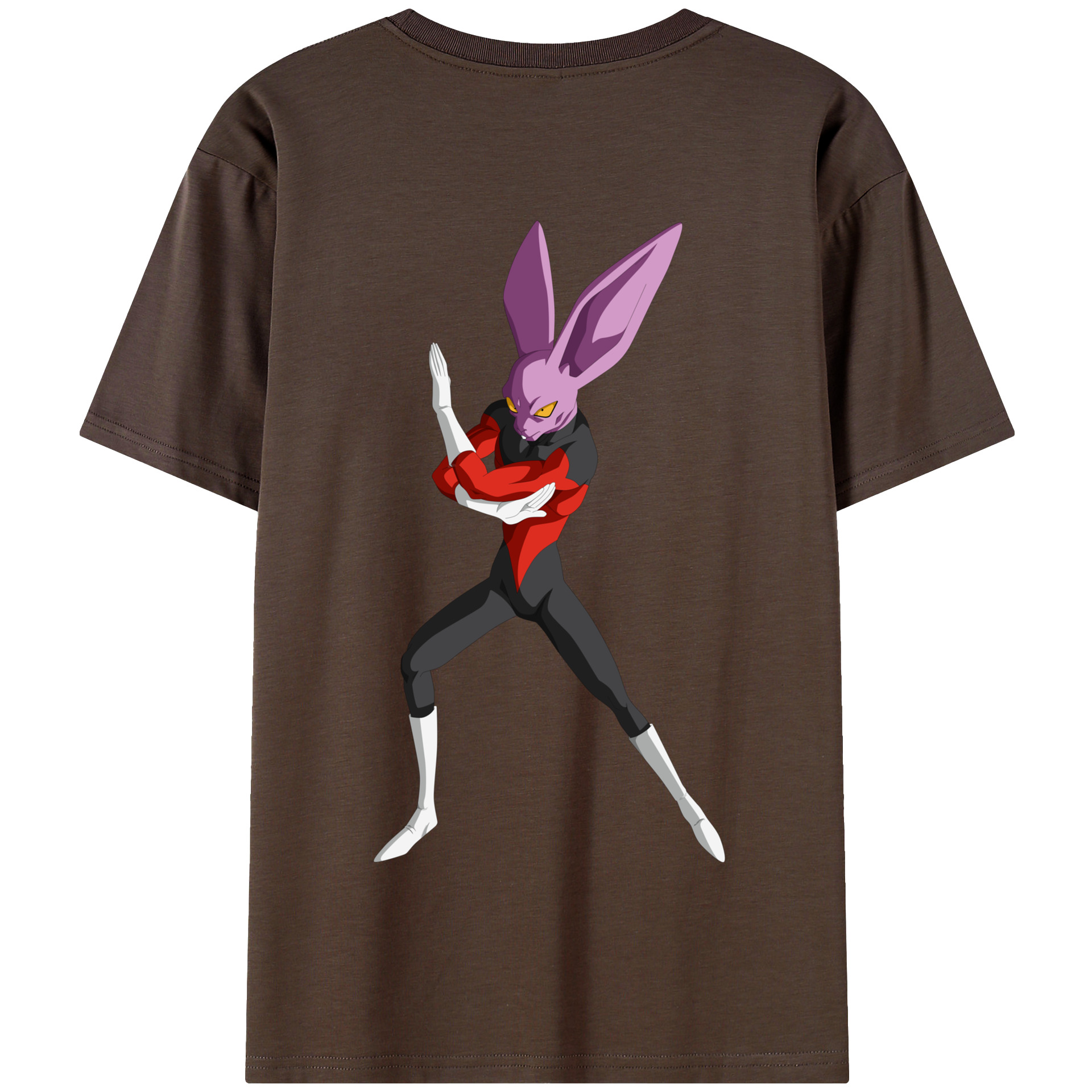 （画像用） ドラゴンボール ビルス 破壊神ビルス DRAGON BALL Beerus Birusu 綿100％半袖Tシャツ（背面プリント）