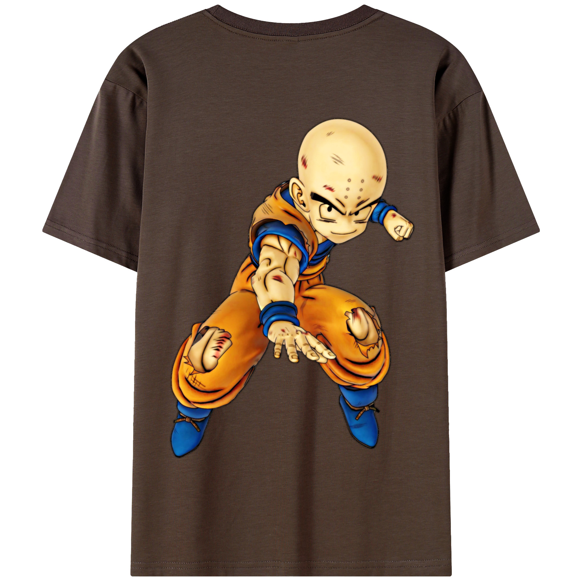 （画像用） ドラゴンボール クリリン DRAGON BALL krillin 綿100％半袖Tシャツ（背面プリント）