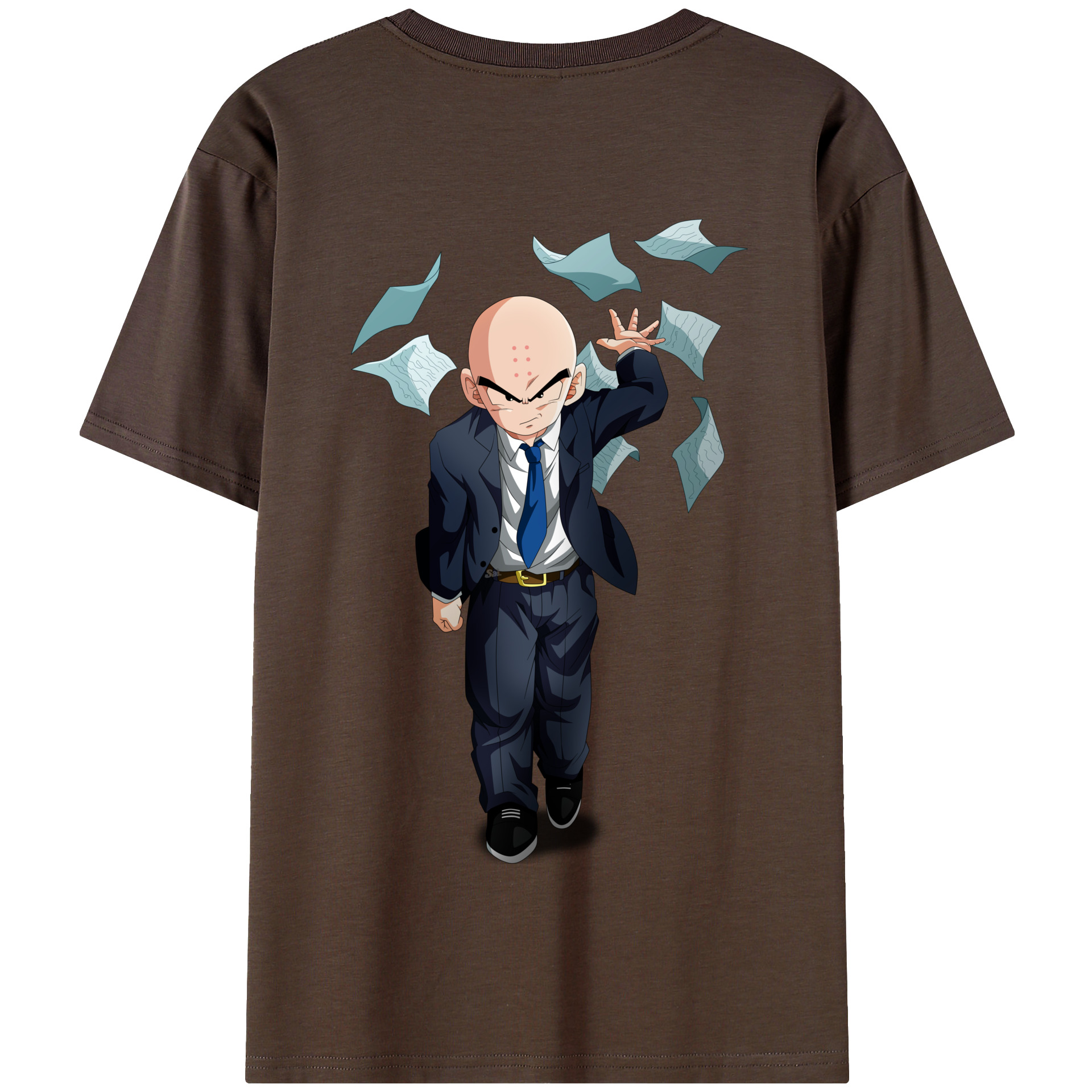 （画像用） ドラゴンボール クリリン DRAGON BALL krillin 綿100％半袖Tシャツ（背面プリント）