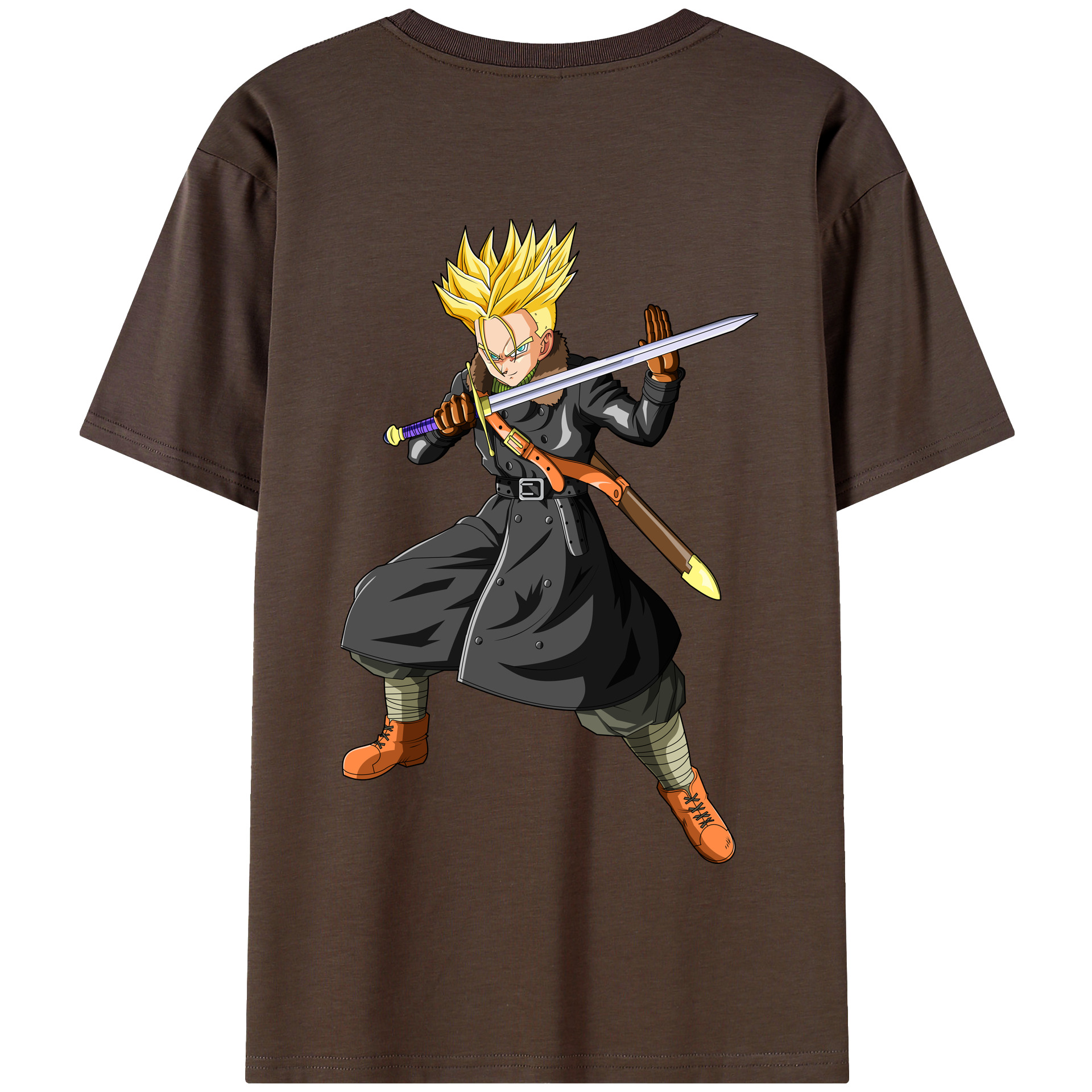 （画像用） ドラゴンボール トランクス（Torankusu）DRAGON BALL Trunks 綿100％半袖Tシャツ（背面プリント）