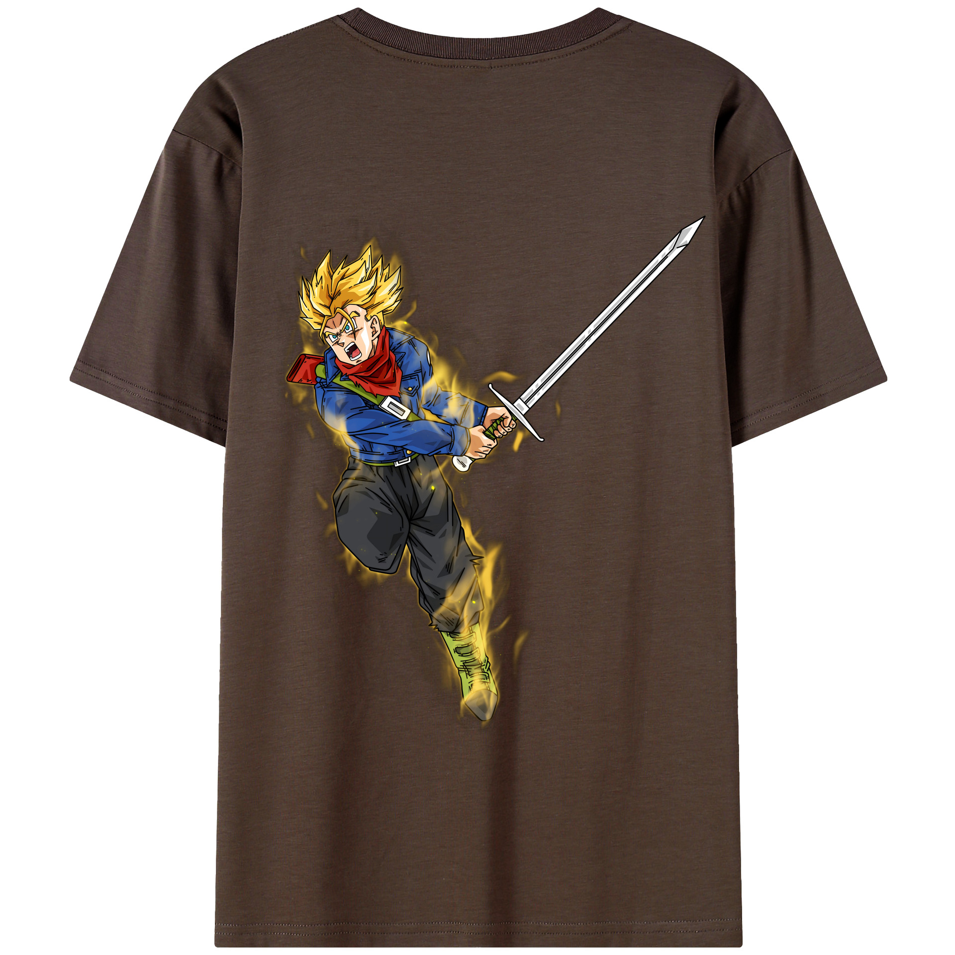 （画像用） ドラゴンボール トランクス（Torankusu）DRAGON BALL Trunks 綿100％半袖Tシャツ（背面プリント）