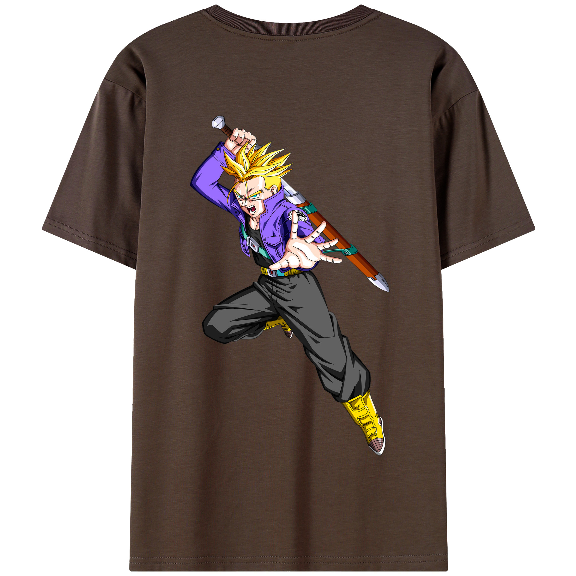 （画像用） ドラゴンボール トランクス（Torankusu）DRAGON BALL Trunks 綿100％半袖Tシャツ（背面プリント）