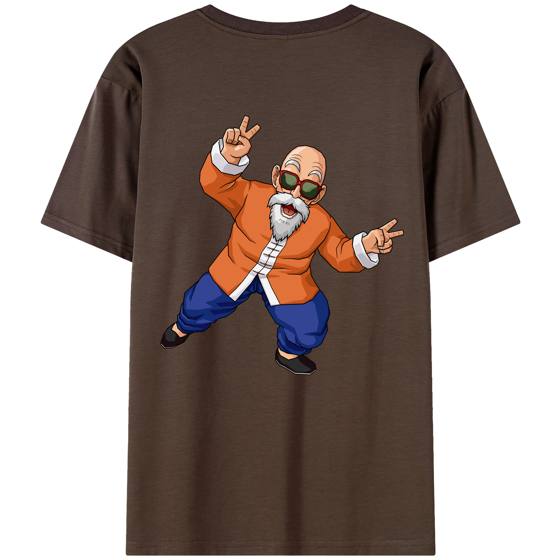 （画像用） ドラゴンボール 亀仙人（かめせんにん） DRAGON BALL Master Roshi Kame Sennin 綿100％半袖Tシャツ（背面プリント）