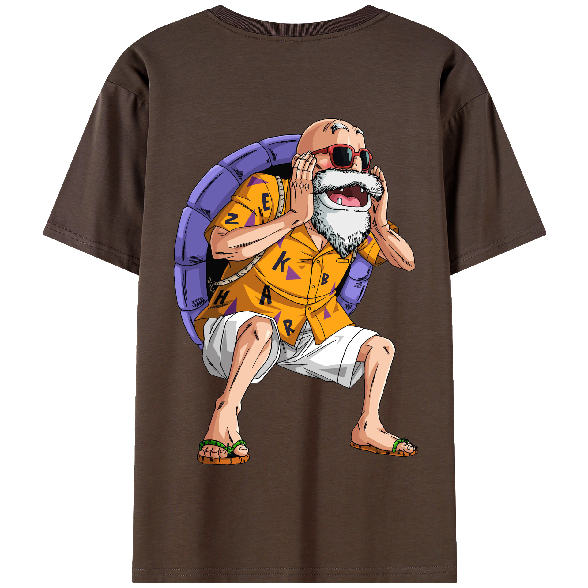 （画像用） ドラゴンボール 亀仙人（かめせんにん） DRAGON BALL Master Roshi Kame Sennin 綿100％半袖Tシャツ（背面プリント）