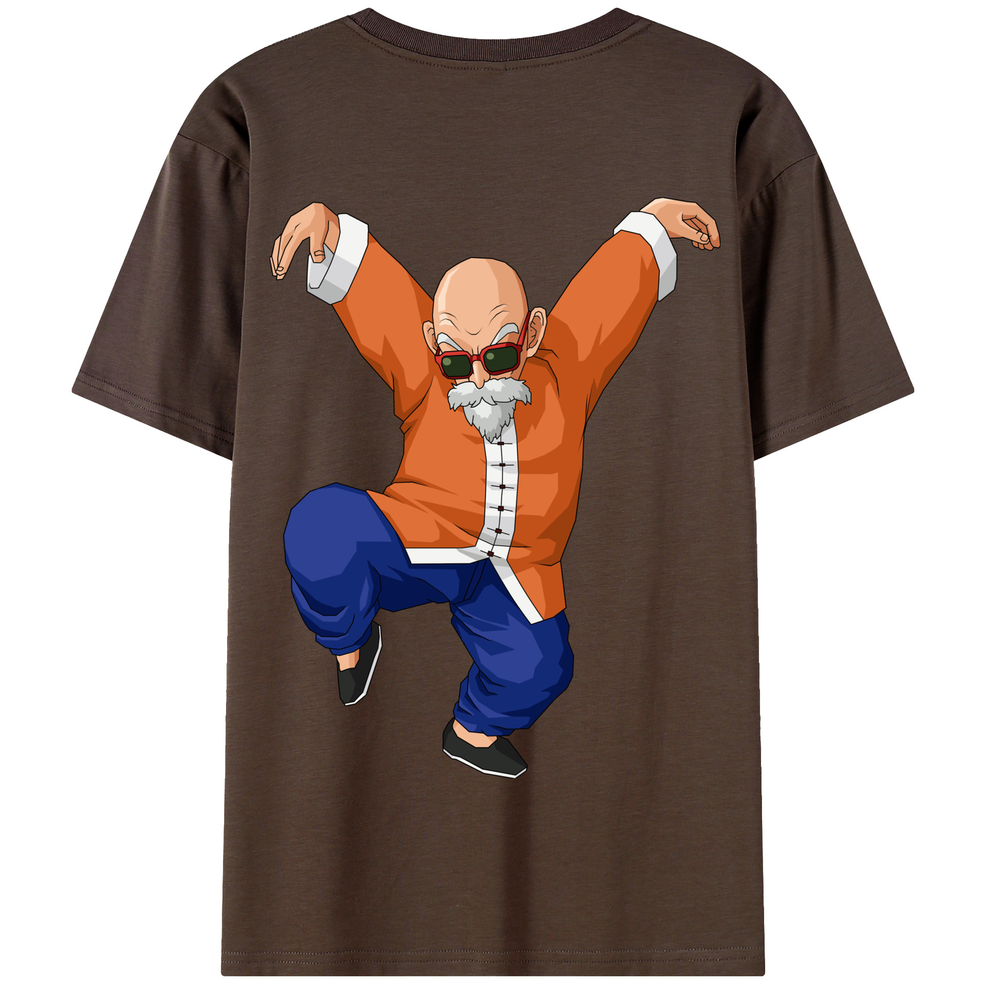 （画像用） ドラゴンボール 亀仙人（かめせんにん） DRAGON BALL Master Roshi Kame Sennin 綿100％半袖Tシャツ（背面プリント）