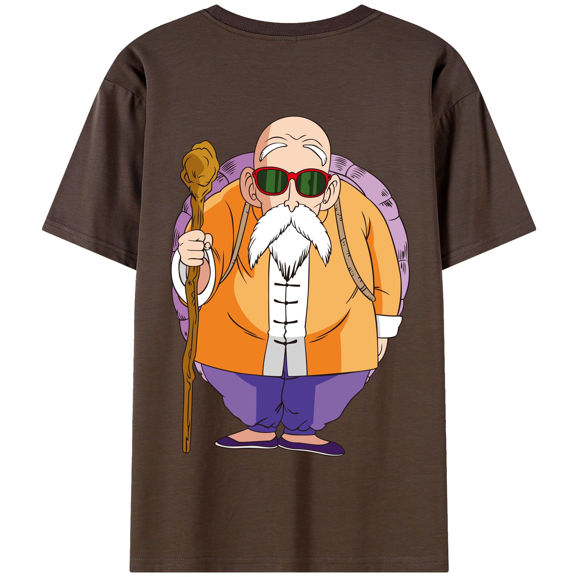 （画像用） ドラゴンボール 亀仙人（かめせんにん） DRAGON BALL Master Roshi Kame Sennin 綿100％半袖Tシャツ（背面プリント）