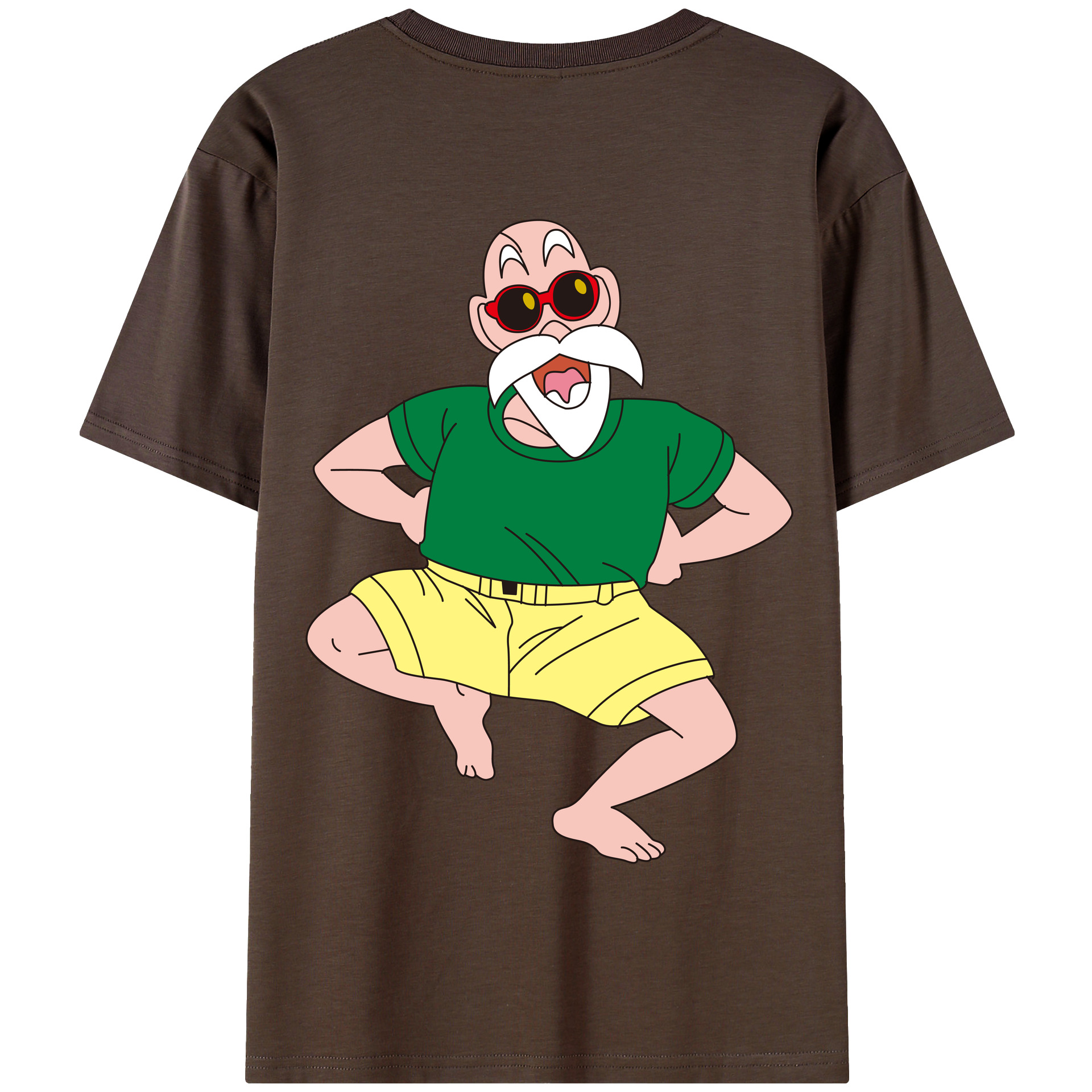 （画像用） ドラゴンボール 亀仙人（かめせんにん） DRAGON BALL Master Roshi Kame Sennin 綿100％半袖Tシャツ（背面プリント）