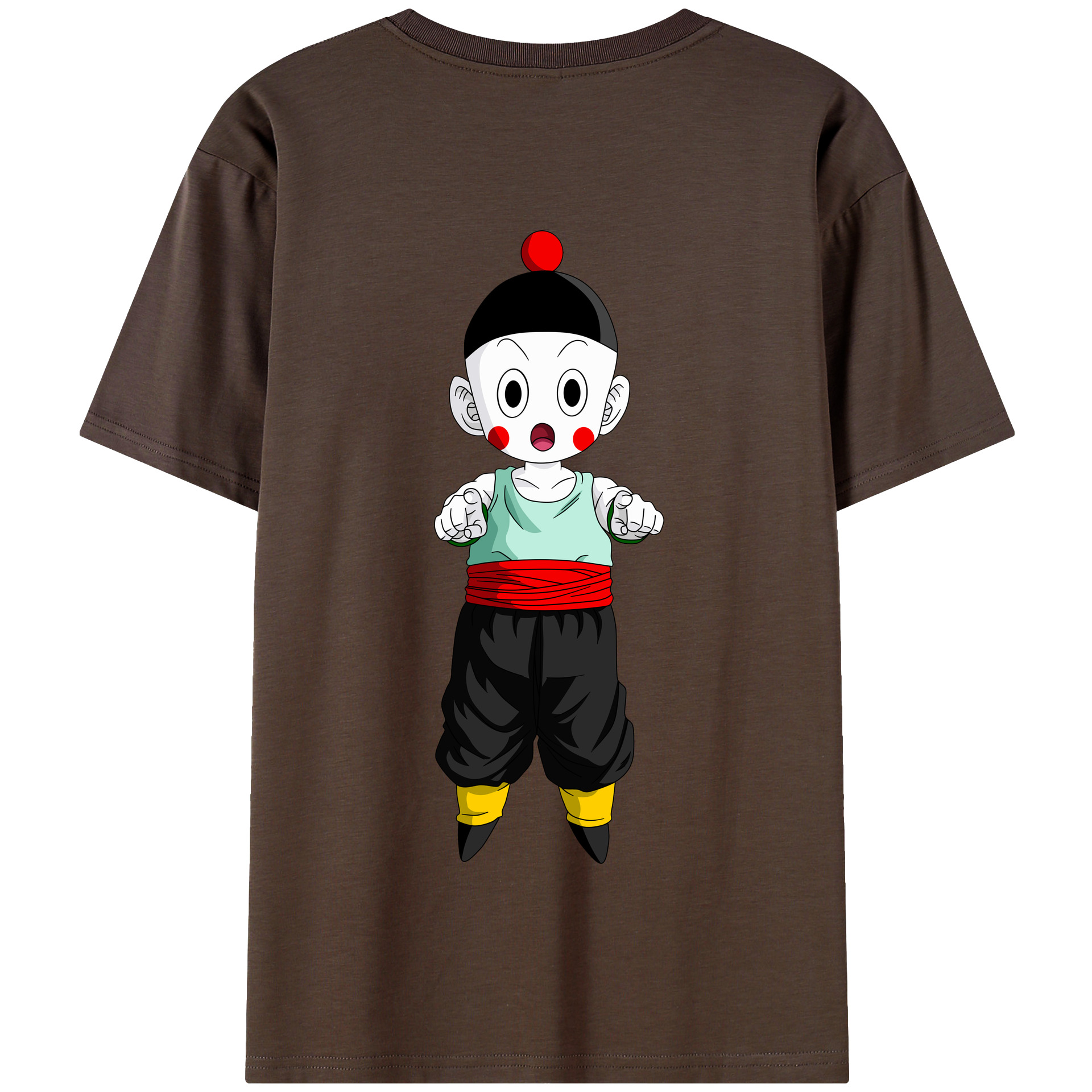 （画像用） ドラゴンボール 餃子（チャオズ）DRAGON BALL Chaoz 綿100％半袖Tシャツ（背面プリント）