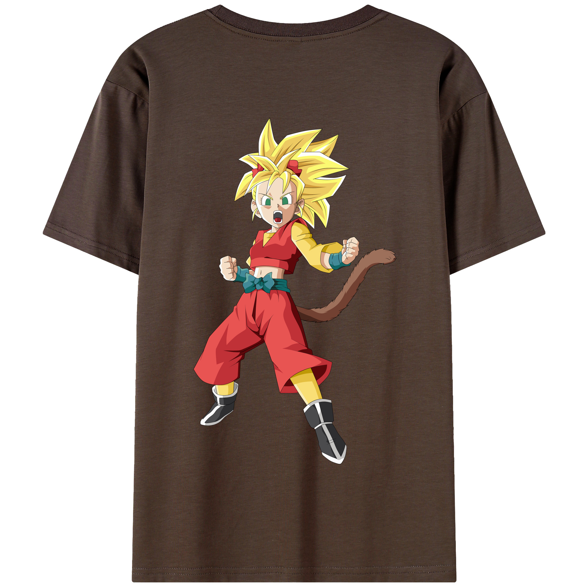 （画像用） ドラゴンボール カリフラ DRAGON BALL Caulifla 綿100％半袖Tシャツ（背面プリント）