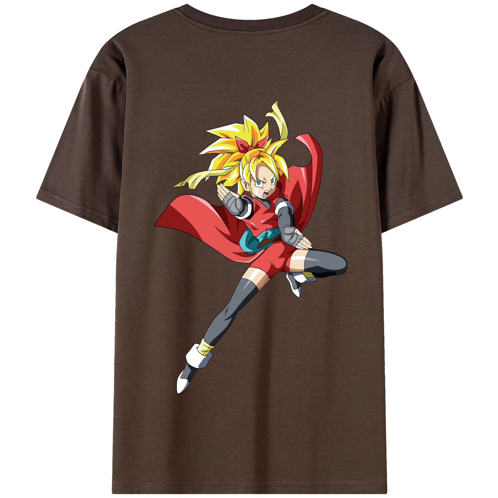 （画像用） ドラゴンボール カリフラ DRAGON BALL Caulifla 綿100％半袖Tシャツ（背面プリント）