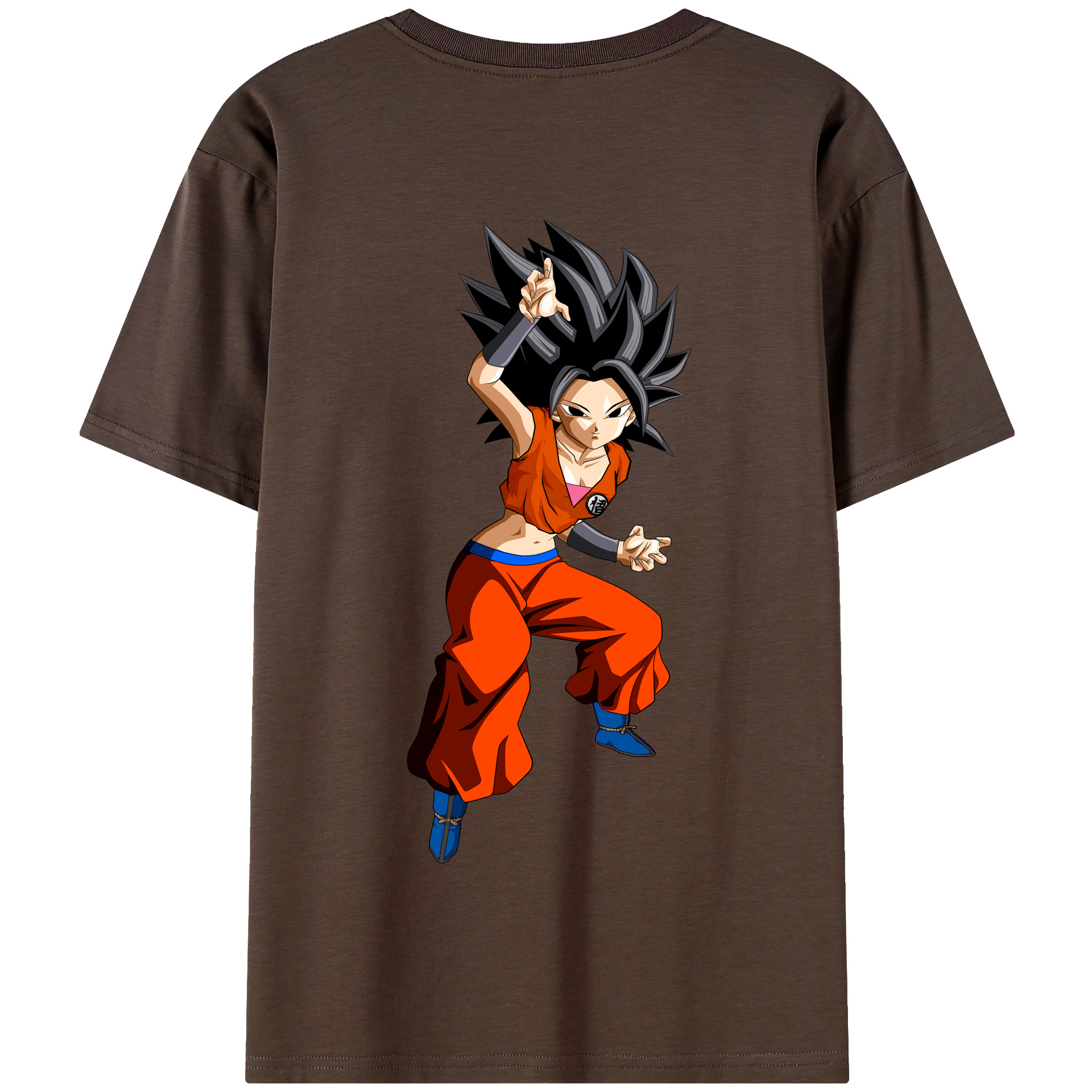 （画像用） ドラゴンボール カリフラ DRAGON BALL Caulifla 綿100％半袖Tシャツ（背面プリント）