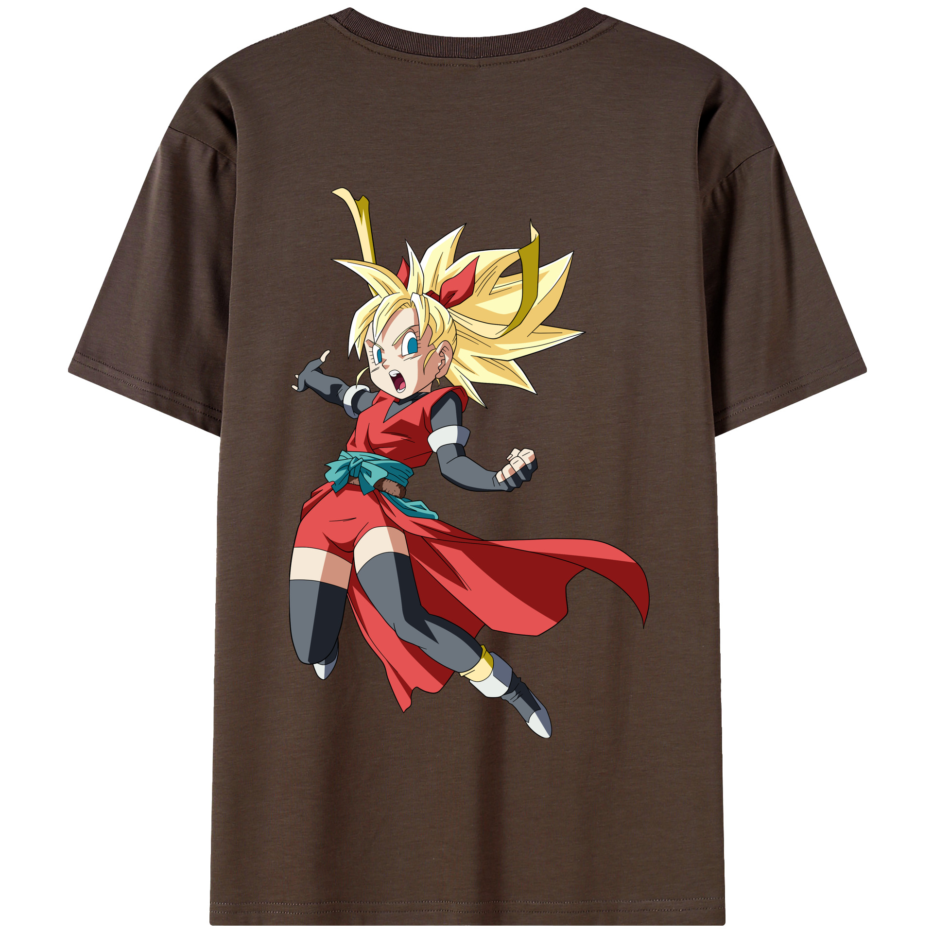 （画像用） ドラゴンボール カリフラ DRAGON BALL Caulifla 綿100％半袖Tシャツ（背面プリント）