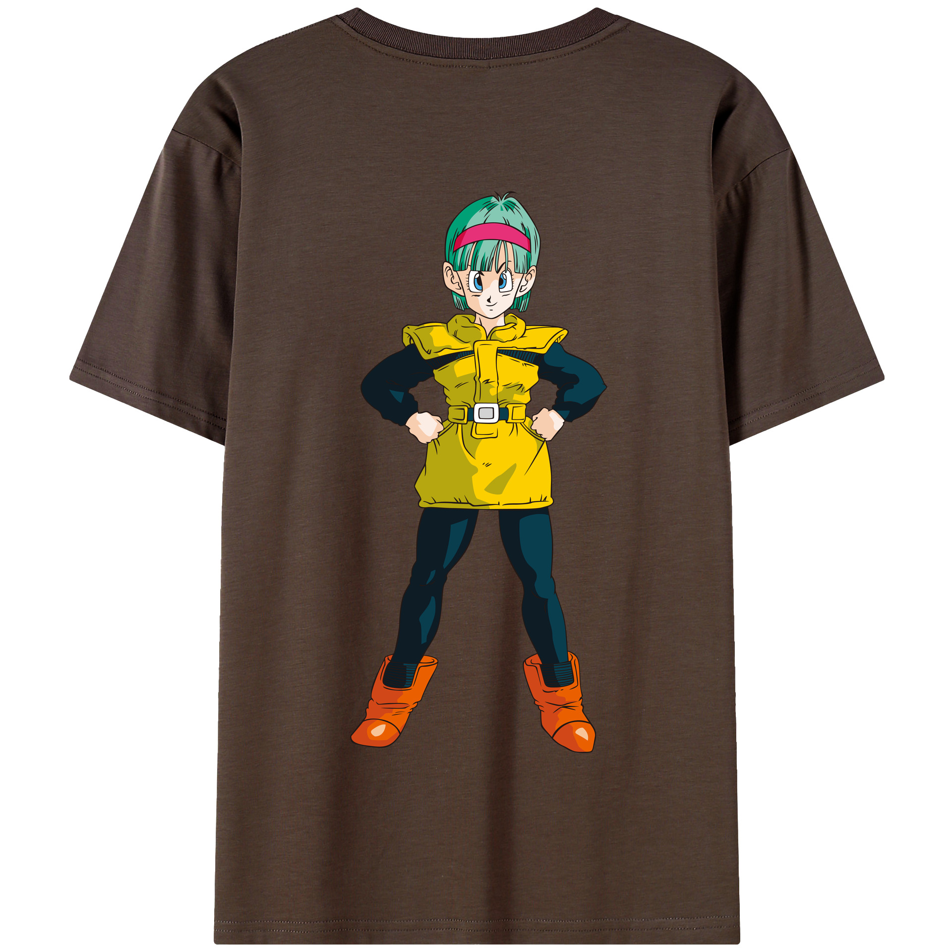 （画像用） ドラゴンボール ブルマ DRAGON BALL Bulma 綿100％半袖Tシャツ（背面プリント）